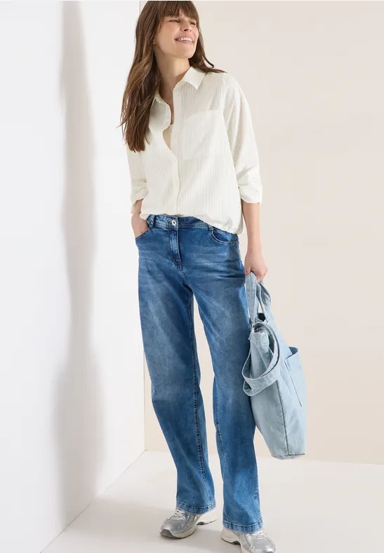 Stripe Blouse Blouson - Vanilla White - Cecil - 5