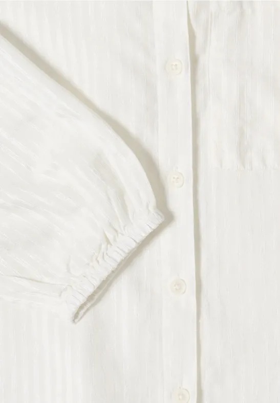 Stripe Blouse Blouson - Vanilla White - Cecil - 7