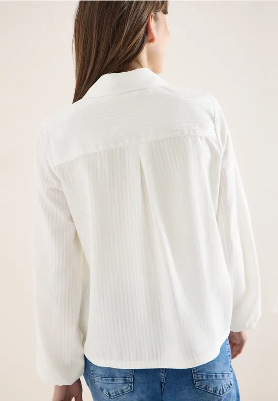 Stripe Blouse Blouson - Vanilla White - Cecil - 3