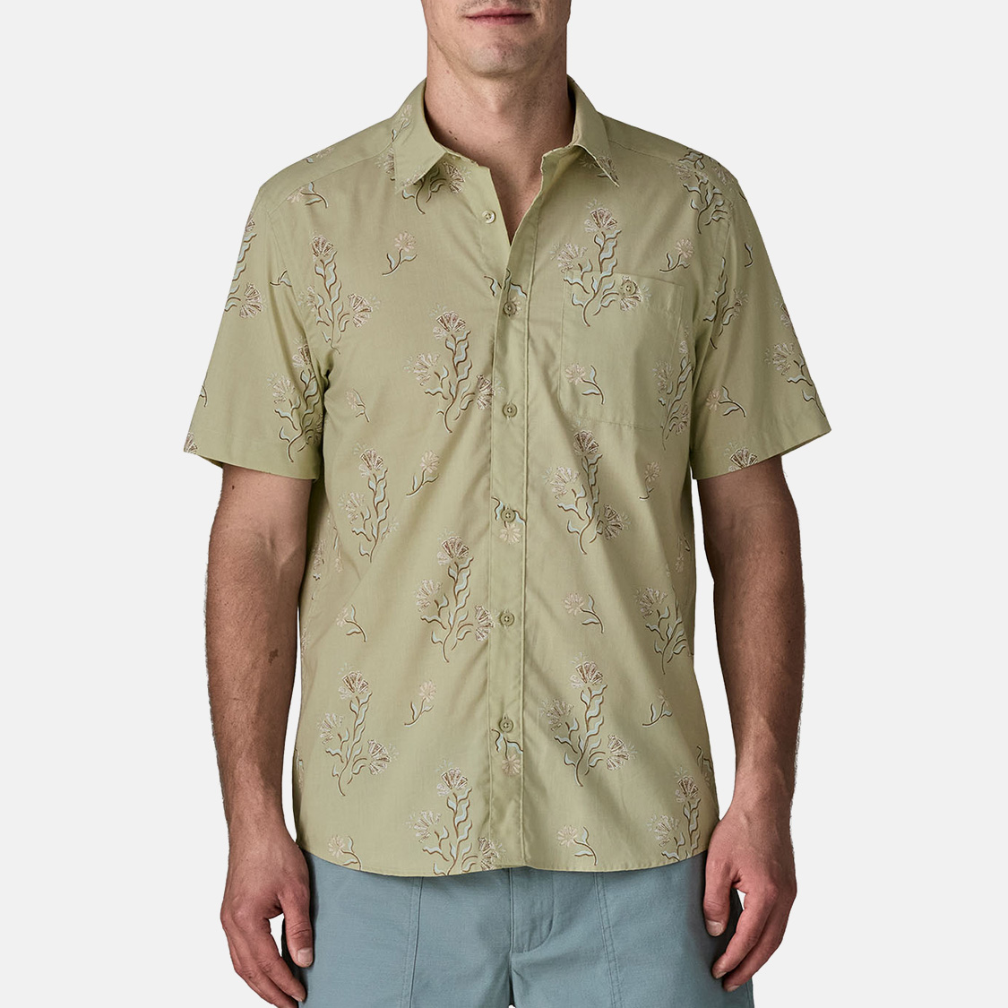 Patagonia - Go-To Shirt Ocean Blooms Weathered Stone