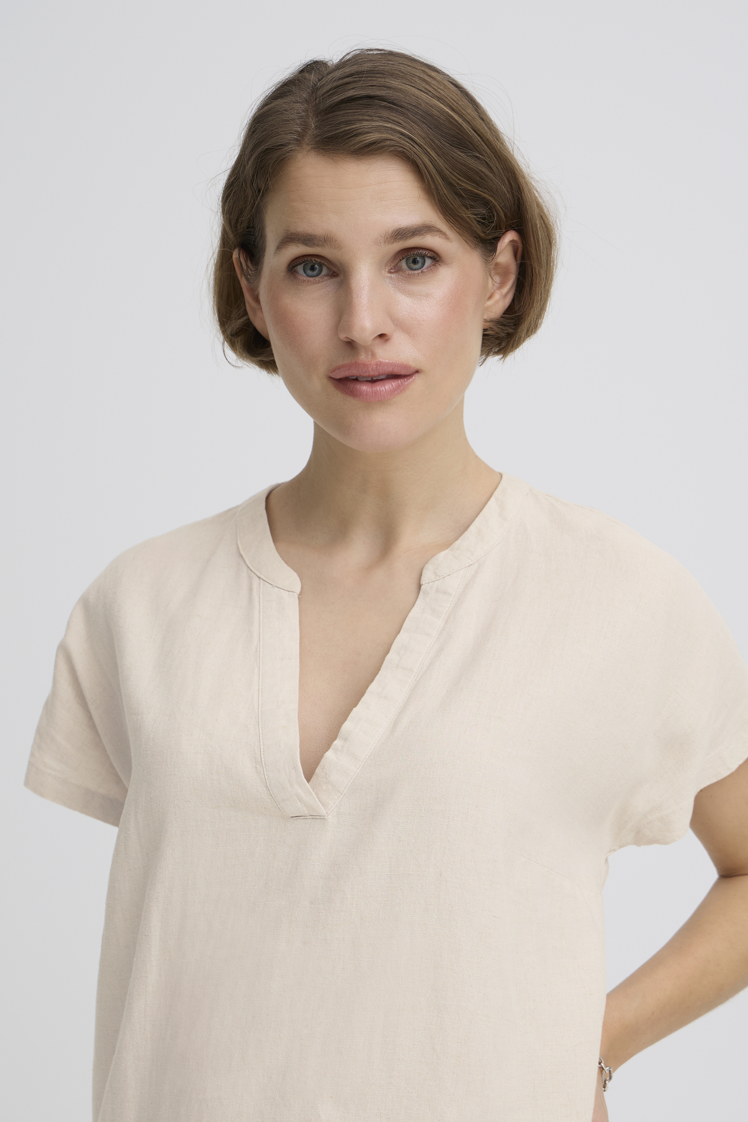 BYFALAKKA V NECK DRESS Rainy Day Melange - 4