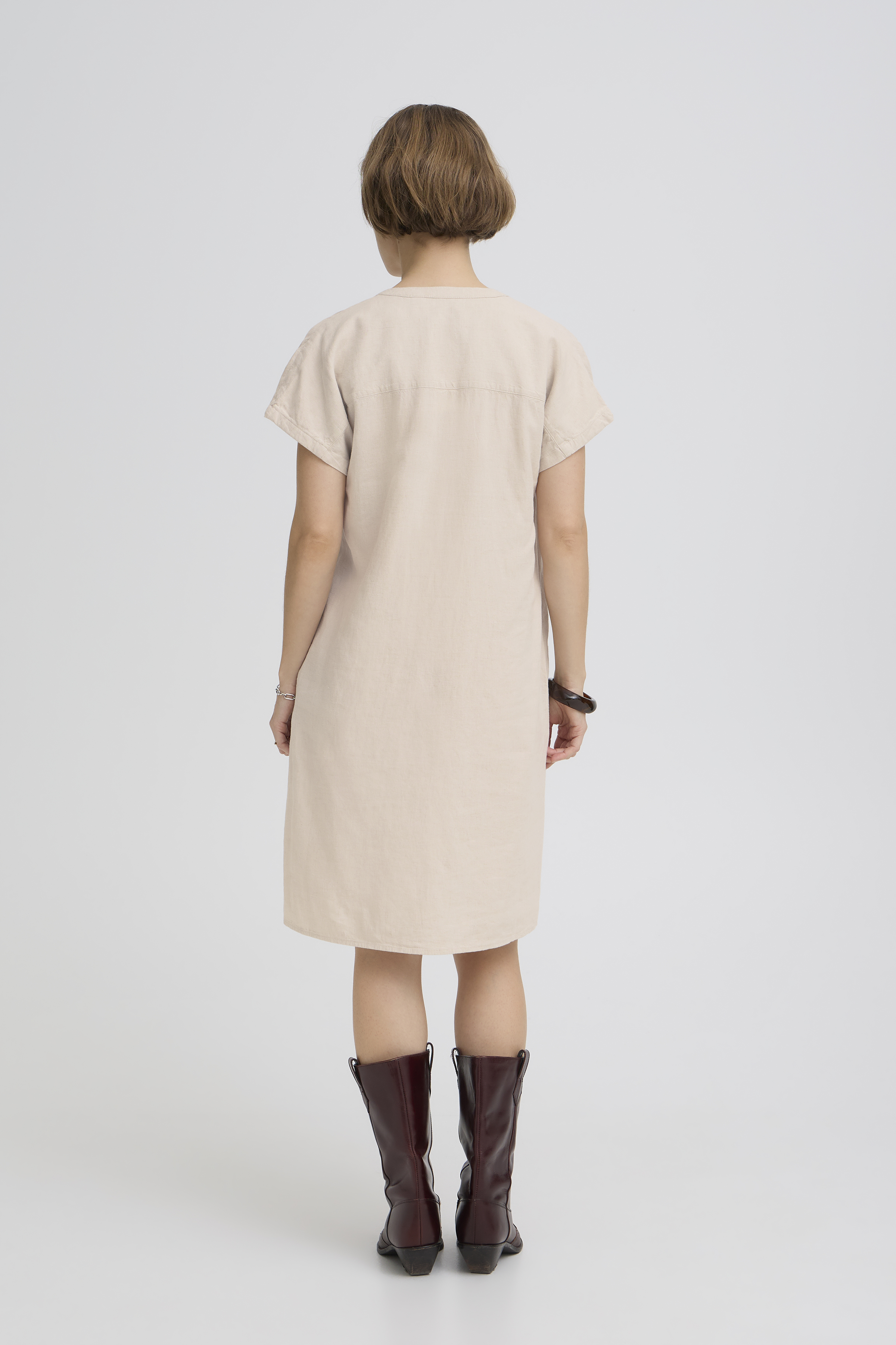 BYFALAKKA V NECK DRESS Rainy Day Melange - 8
