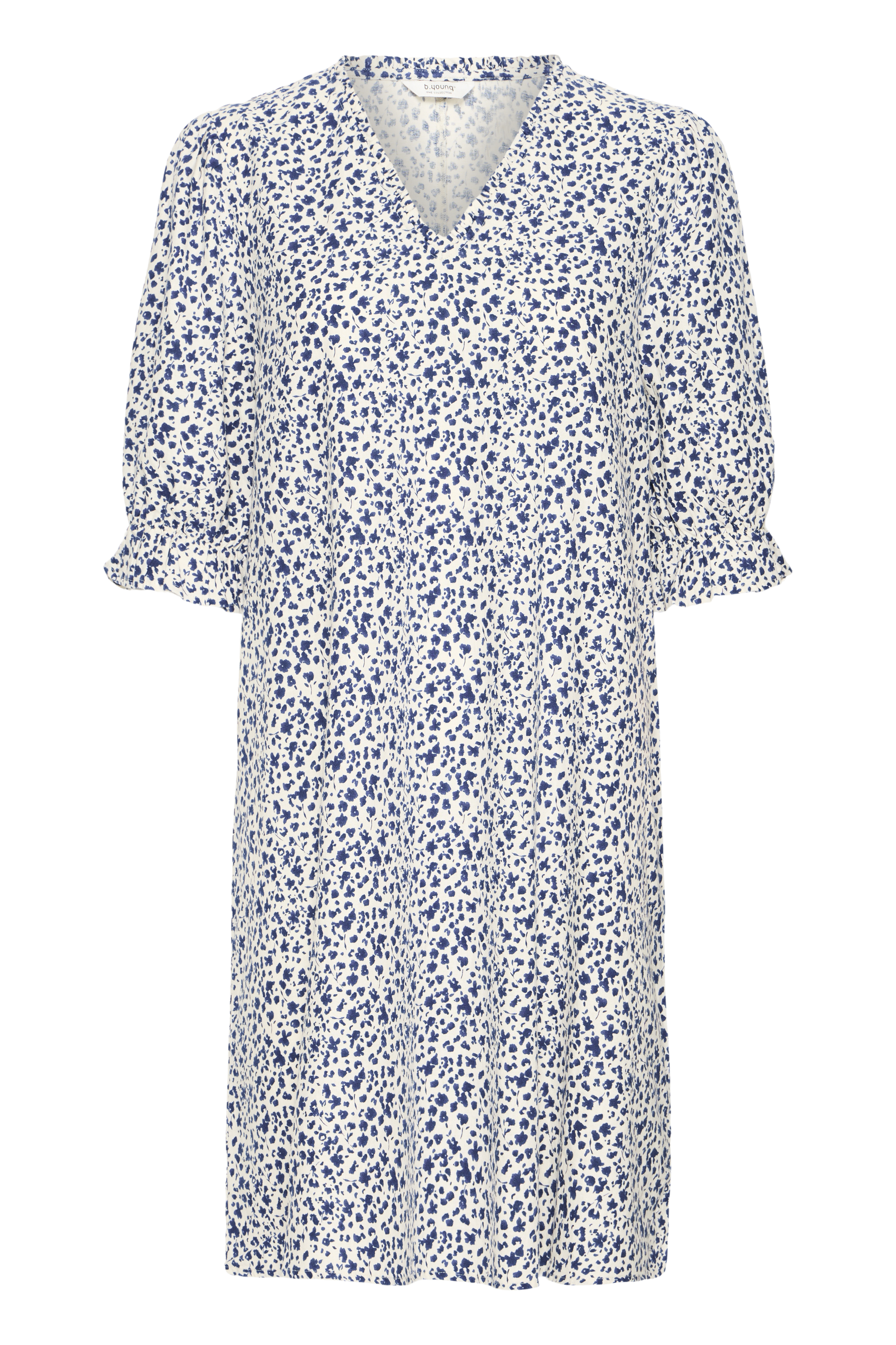 BYFALAKKA WIDE DRESS MEDIEVAL BLUE FLOWER