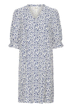 BYFALAKKA WIDE DRESS MEDIEVAL BLUE FLOWER