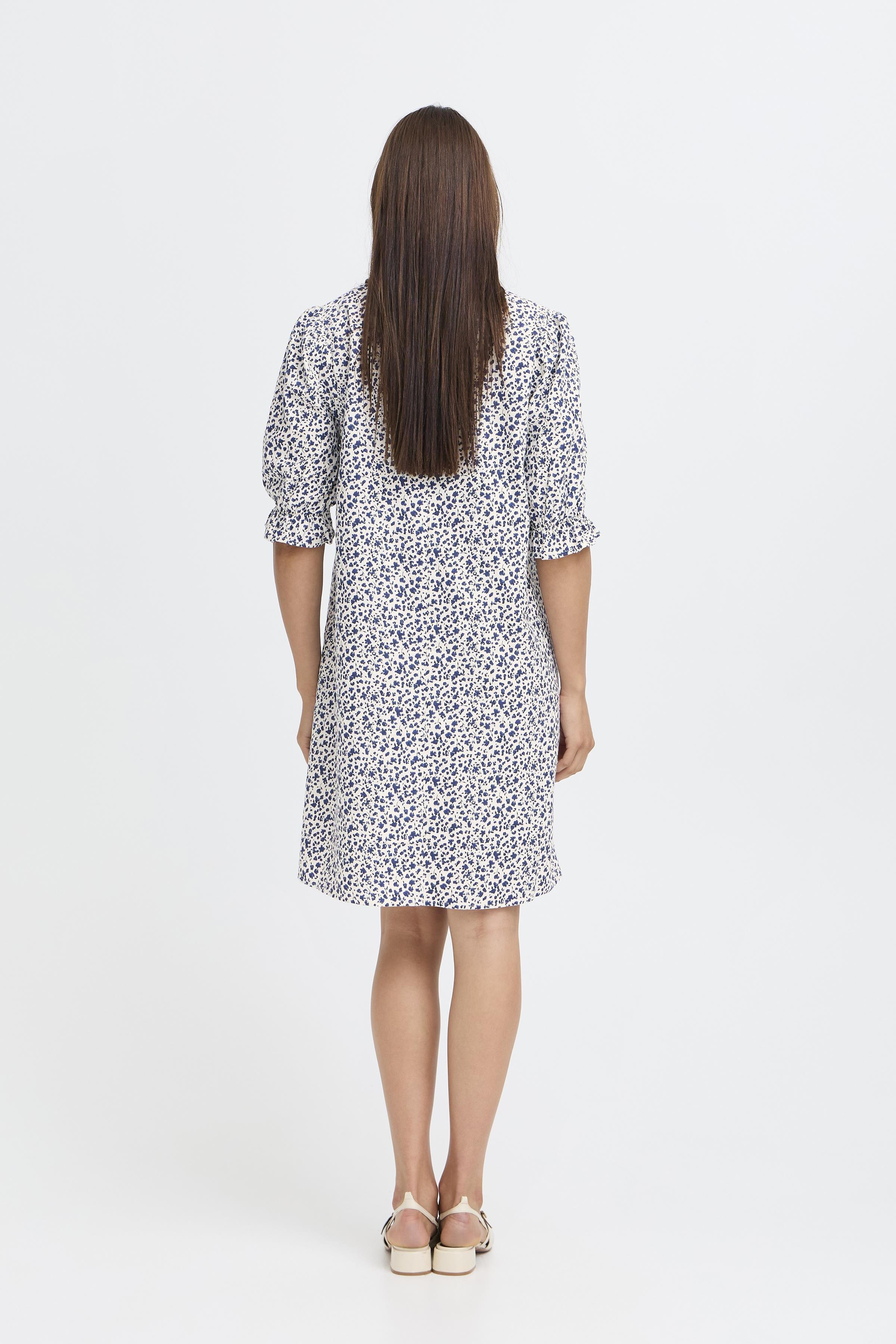 BYFALAKKA WIDE DRESS MEDIEVAL BLUE FLOWER - 7