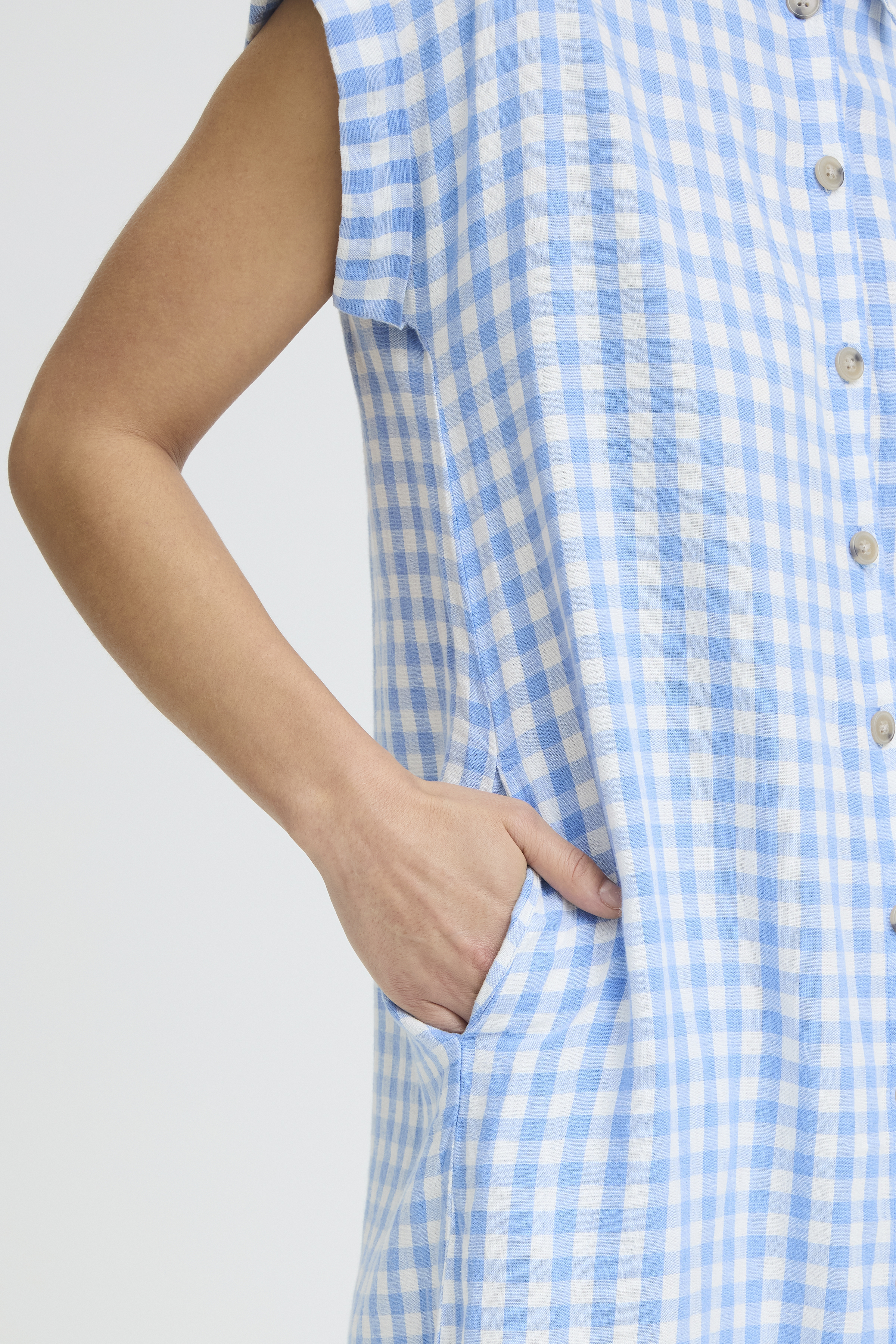 BYFALAKKA SS SHIRT DRESS - DELLA ROBBIA BLUE CHECK - 5