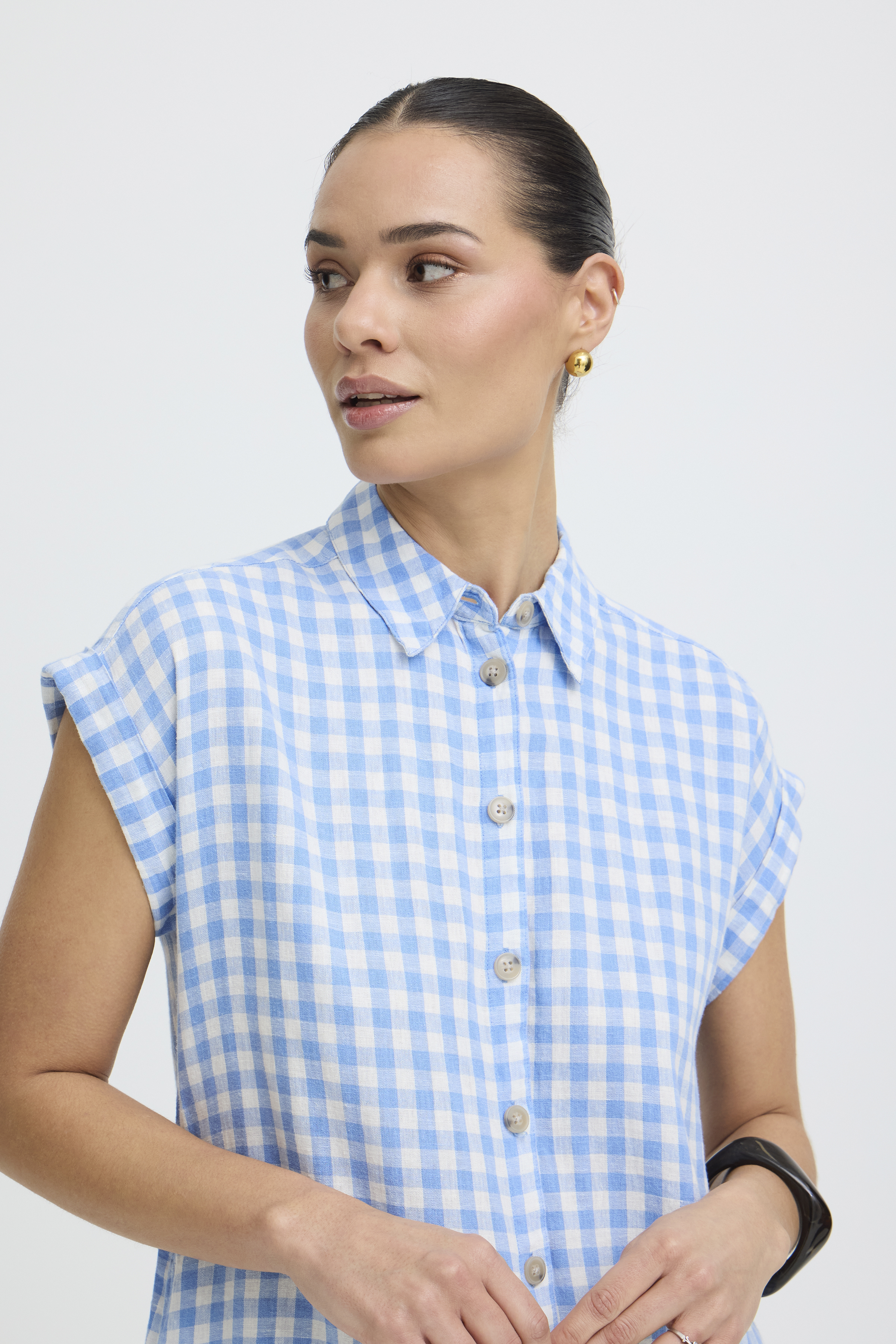 BYFALAKKA SS SHIRT DRESS - DELLA ROBBIA BLUE CHECK - 4