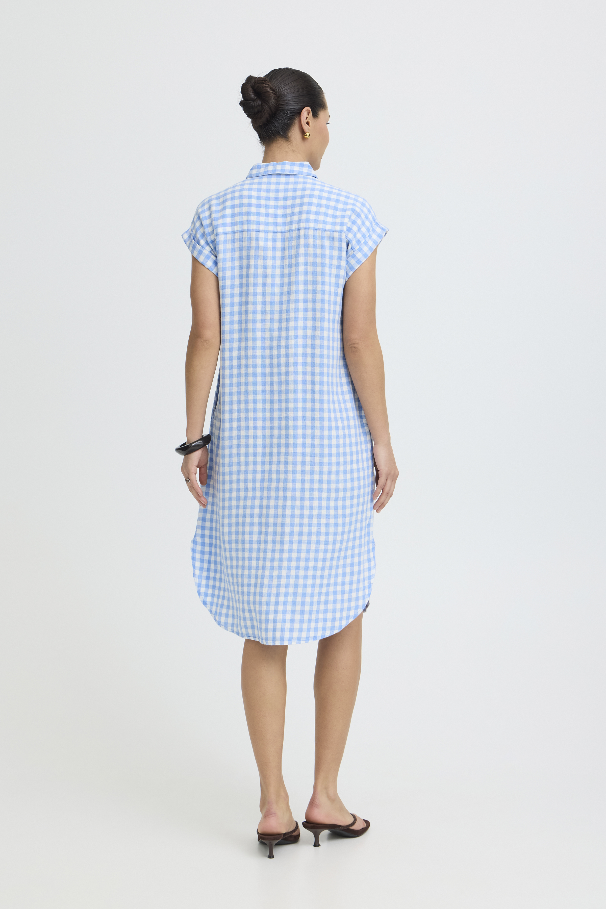 BYFALAKKA SS SHIRT DRESS - DELLA ROBBIA BLUE CHECK - 8