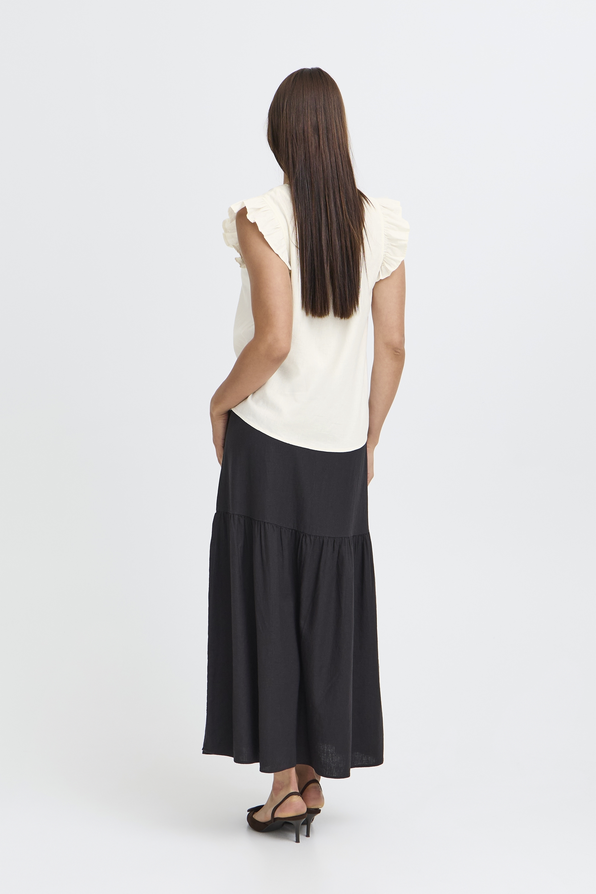 BYFALAKKA RUFFLE SHIRT - Marshmallow - 8