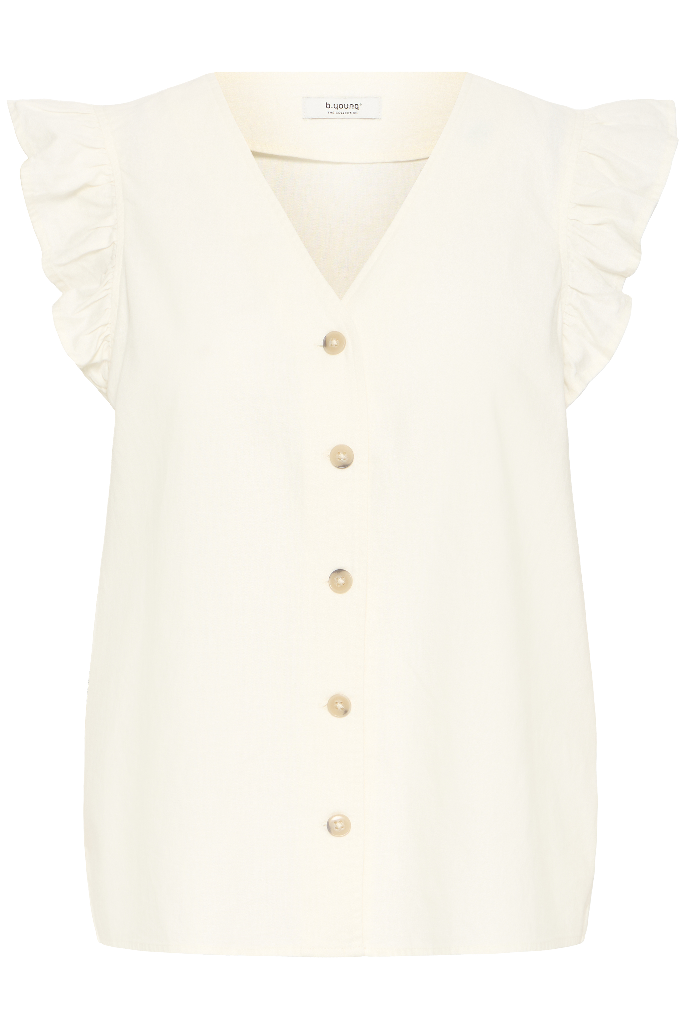 BYFALAKKA RUFFLE SHIRT - Marshmallow