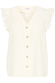 BYFALAKKA RUFFLE SHIRT - Marshmallow
