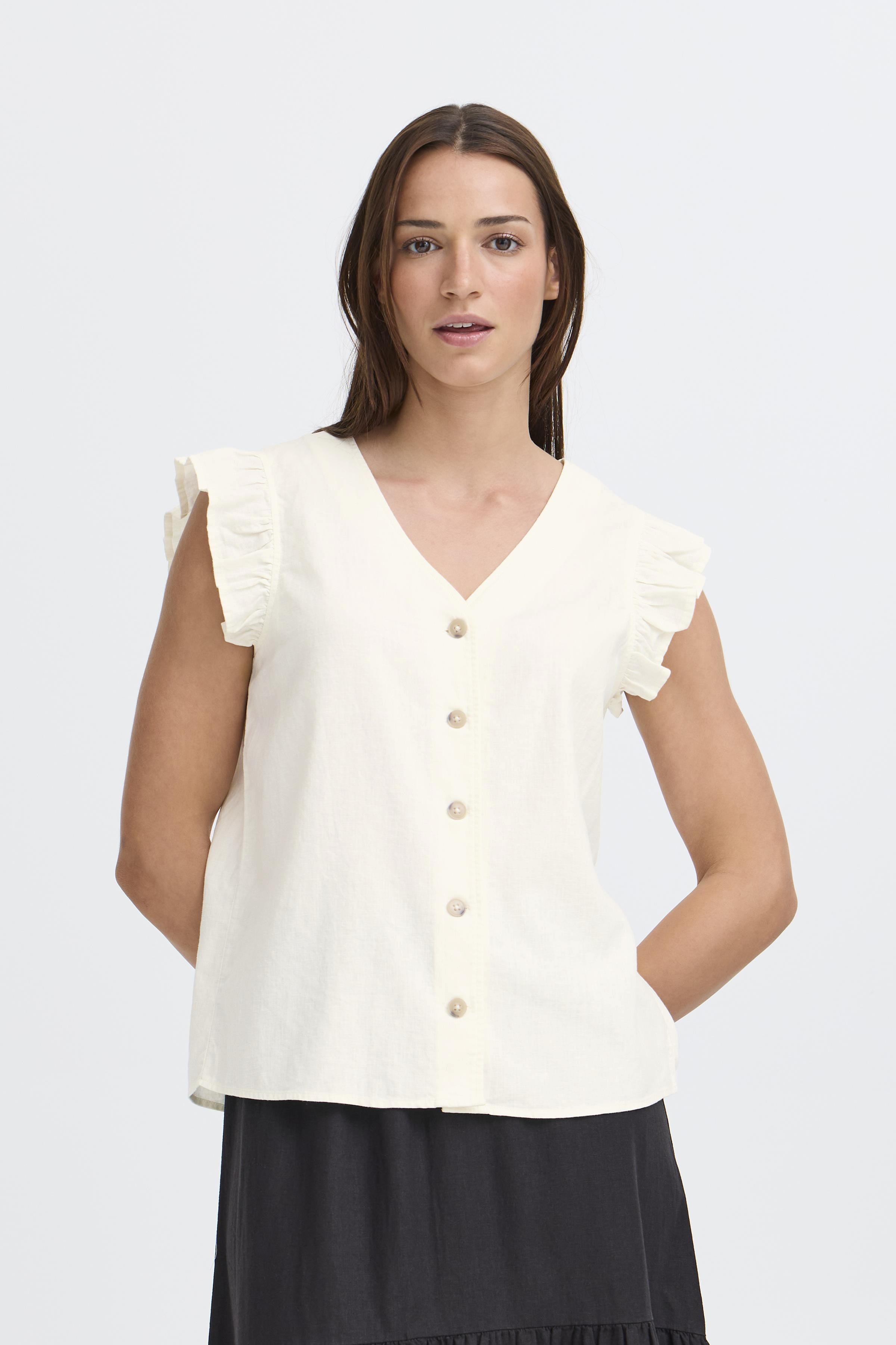 BYFALAKKA RUFFLE SHIRT - Marshmallow - 7