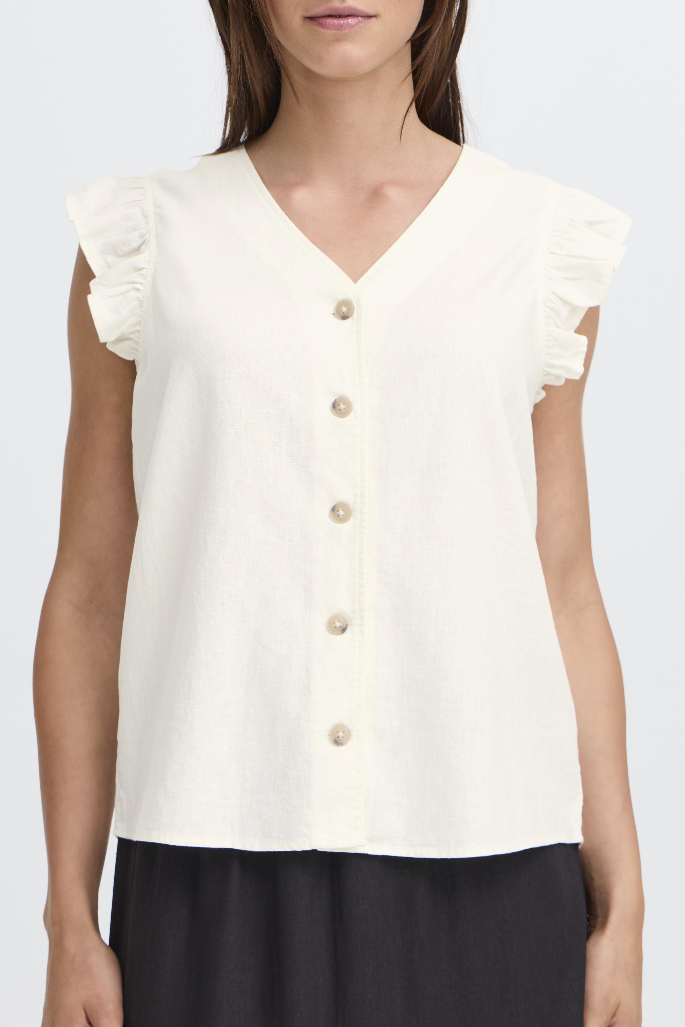BYFALAKKA RUFFLE SHIRT - Marshmallow - 5
