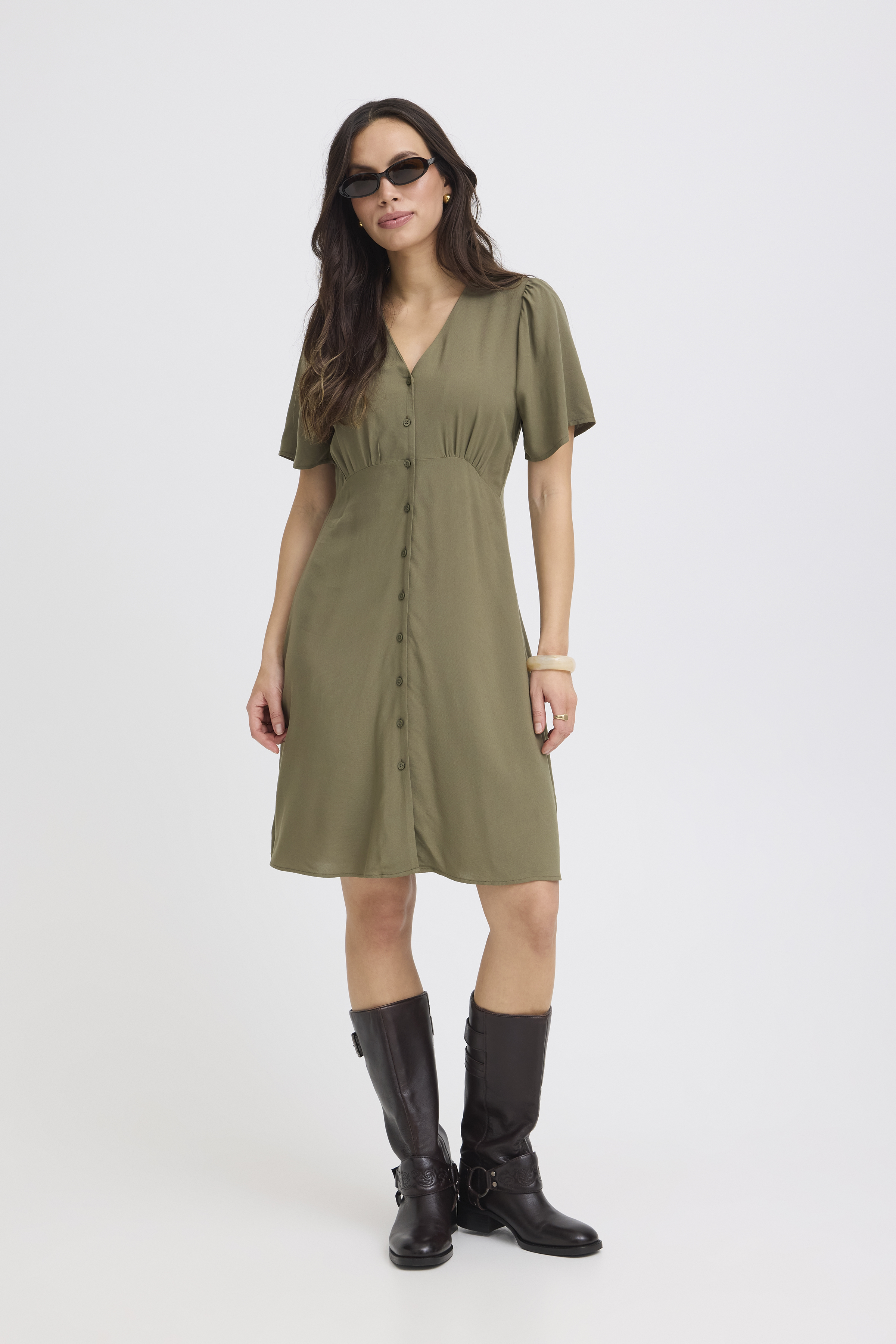 BYMMJOELLA SHORT VNECK DRESS 4 Kalamata - 5