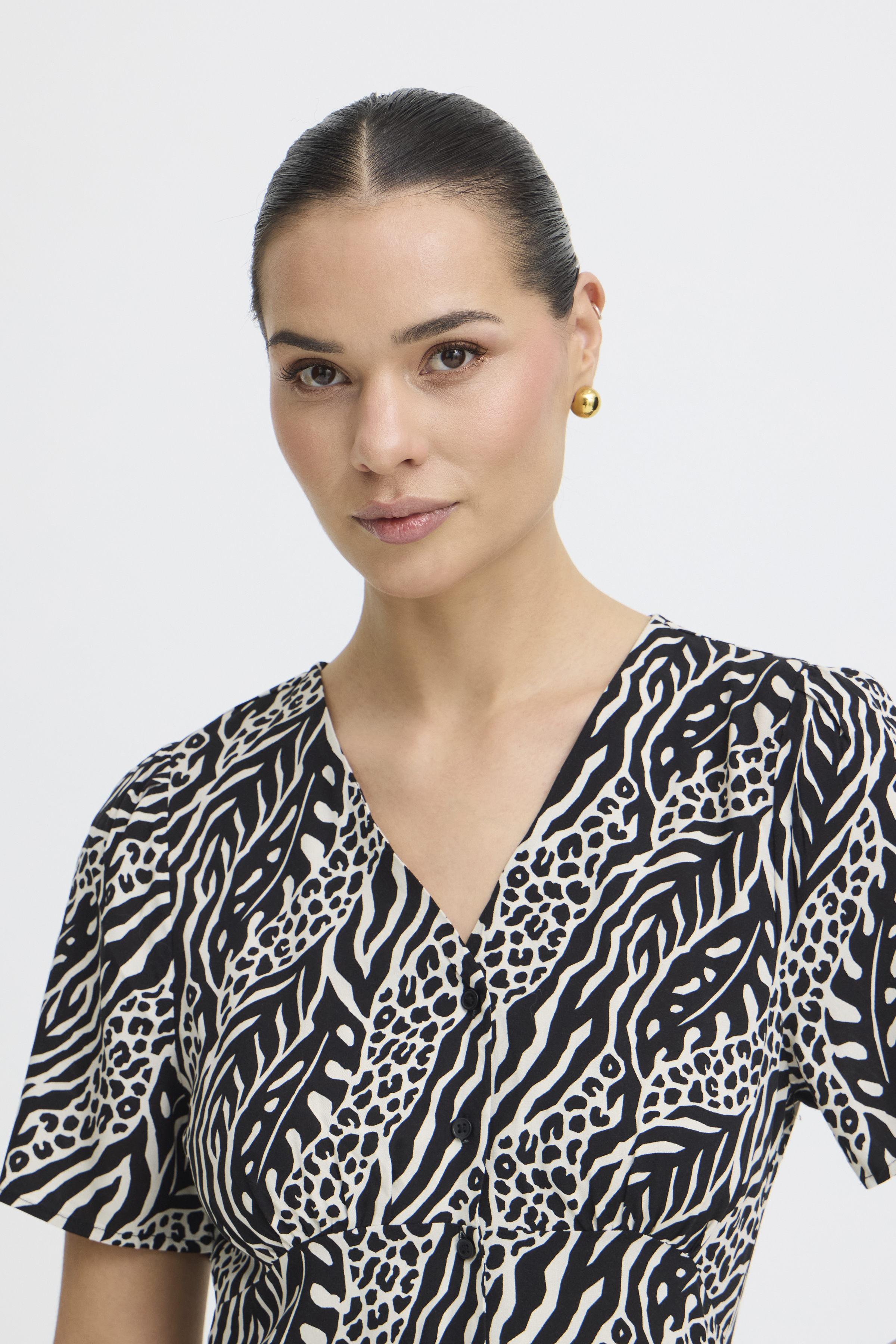 BYMMJOELLA SHORT VNECK DRESS 4 NATURE VIBES METEORITE - 3