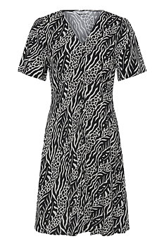 BYMMJOELLA SHORT VNECK DRESS 4 NATURE VIBES METEORITE