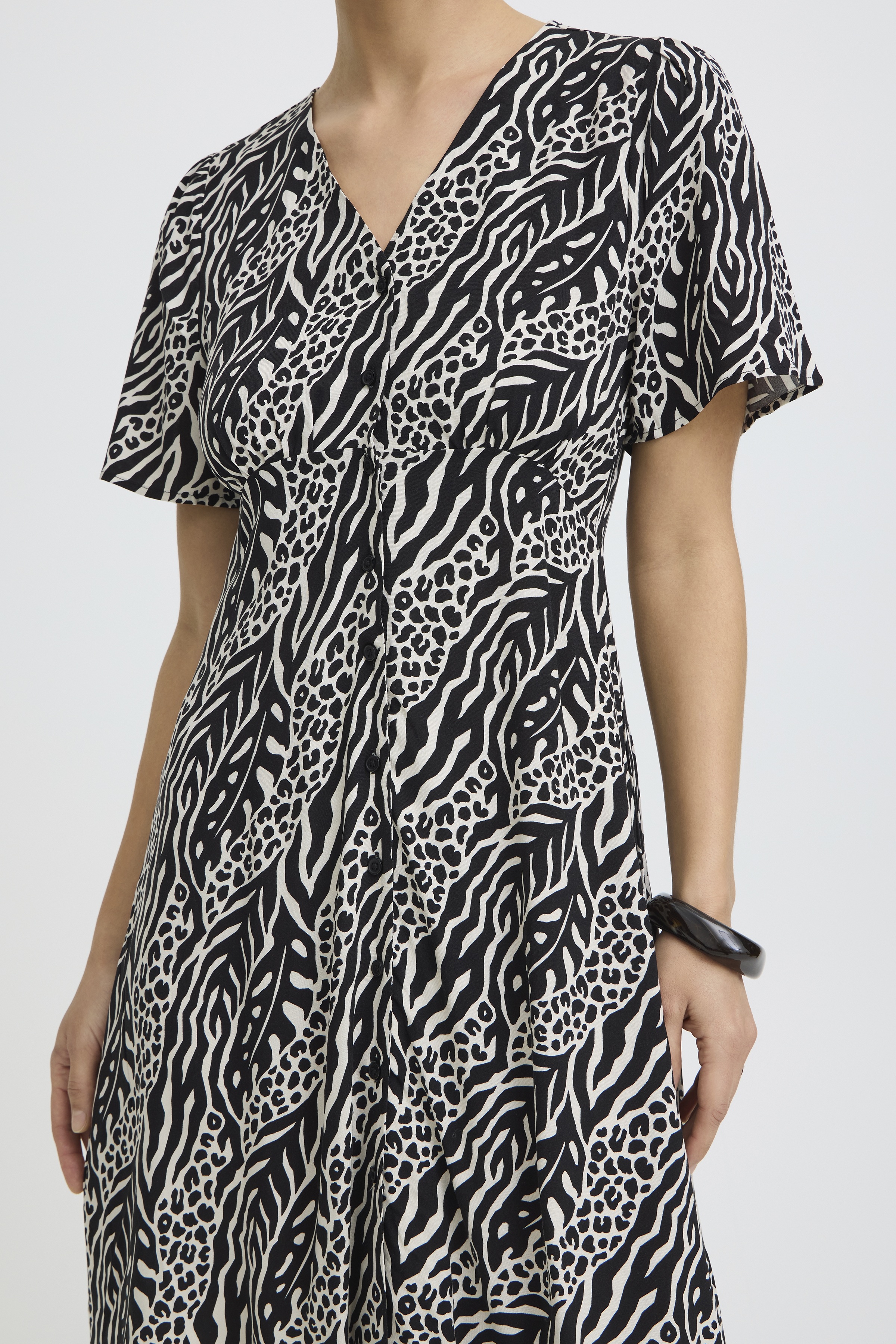 BYMMJOELLA SHORT VNECK DRESS 4 NATURE VIBES METEORITE - 4