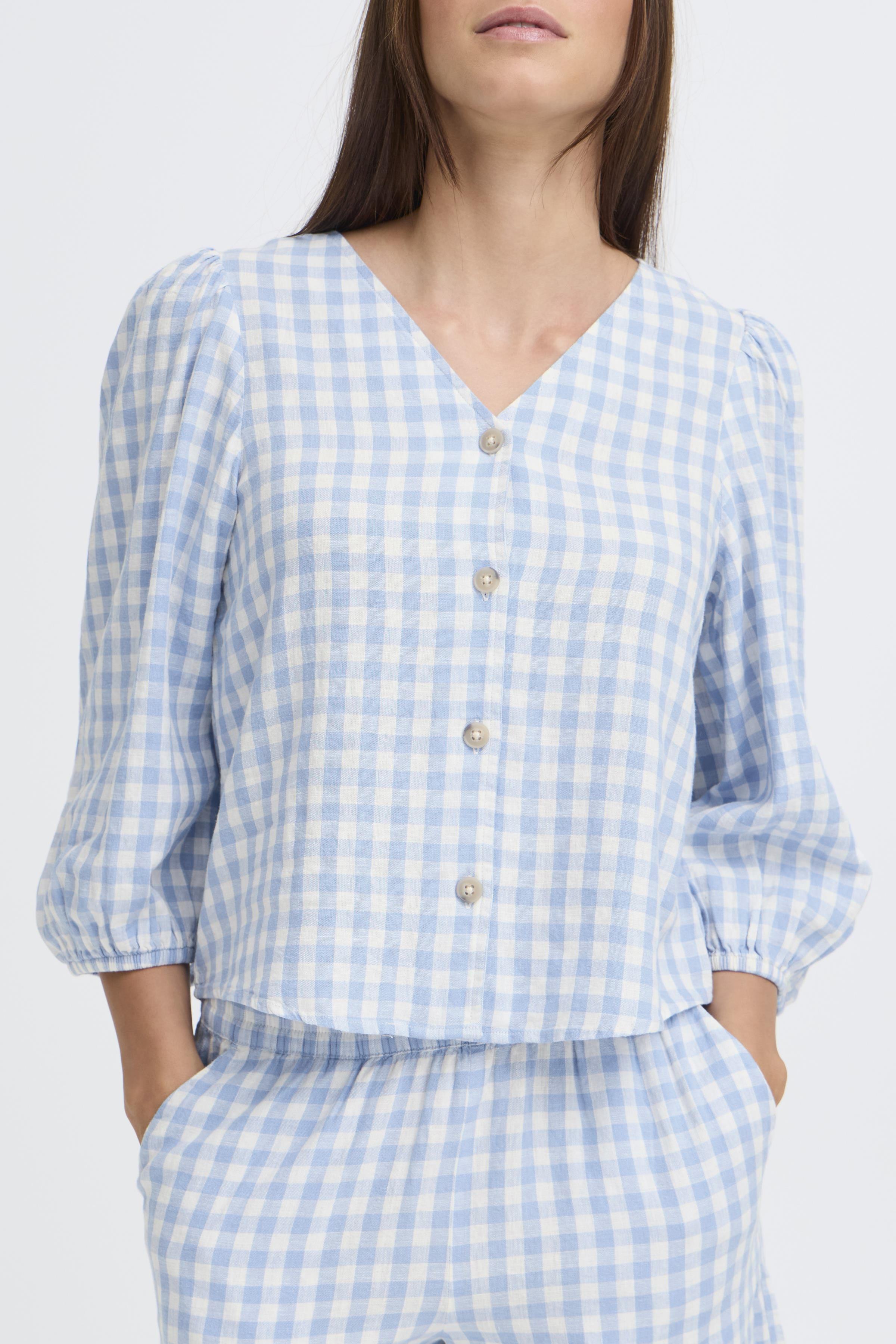 BYFALAKKA PUFF SHIRT DELLA ROBBIA BLUE CHECK - 5