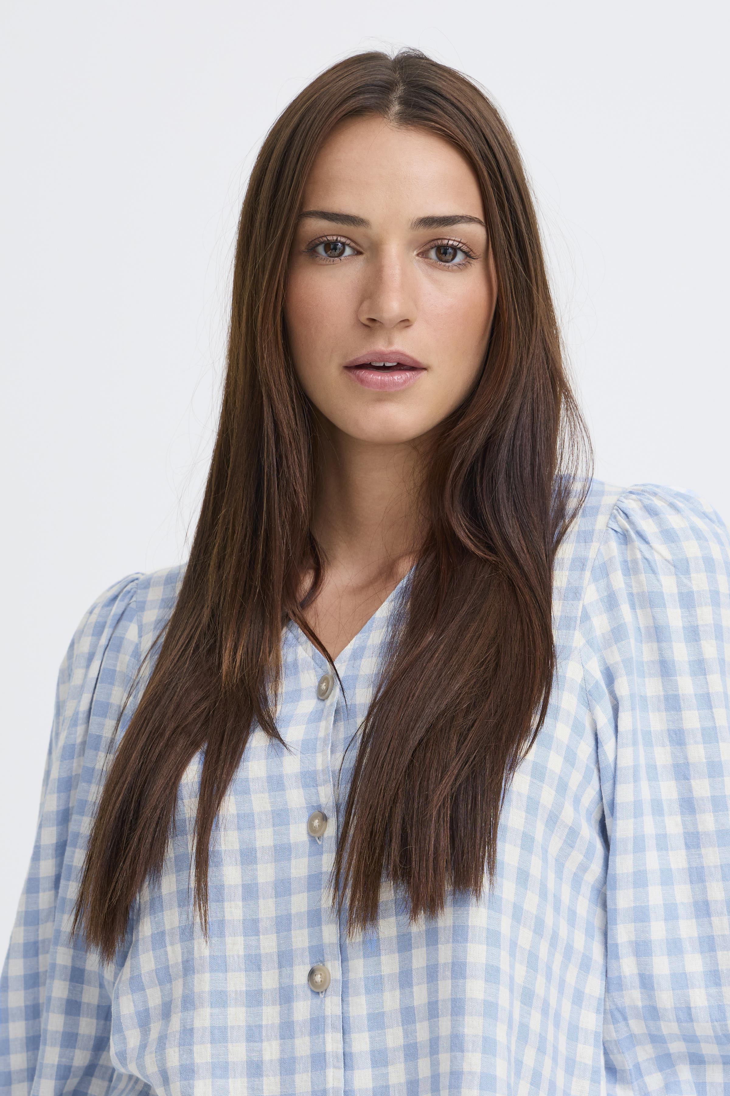 BYFALAKKA PUFF SHIRT DELLA ROBBIA BLUE CHECK - 4