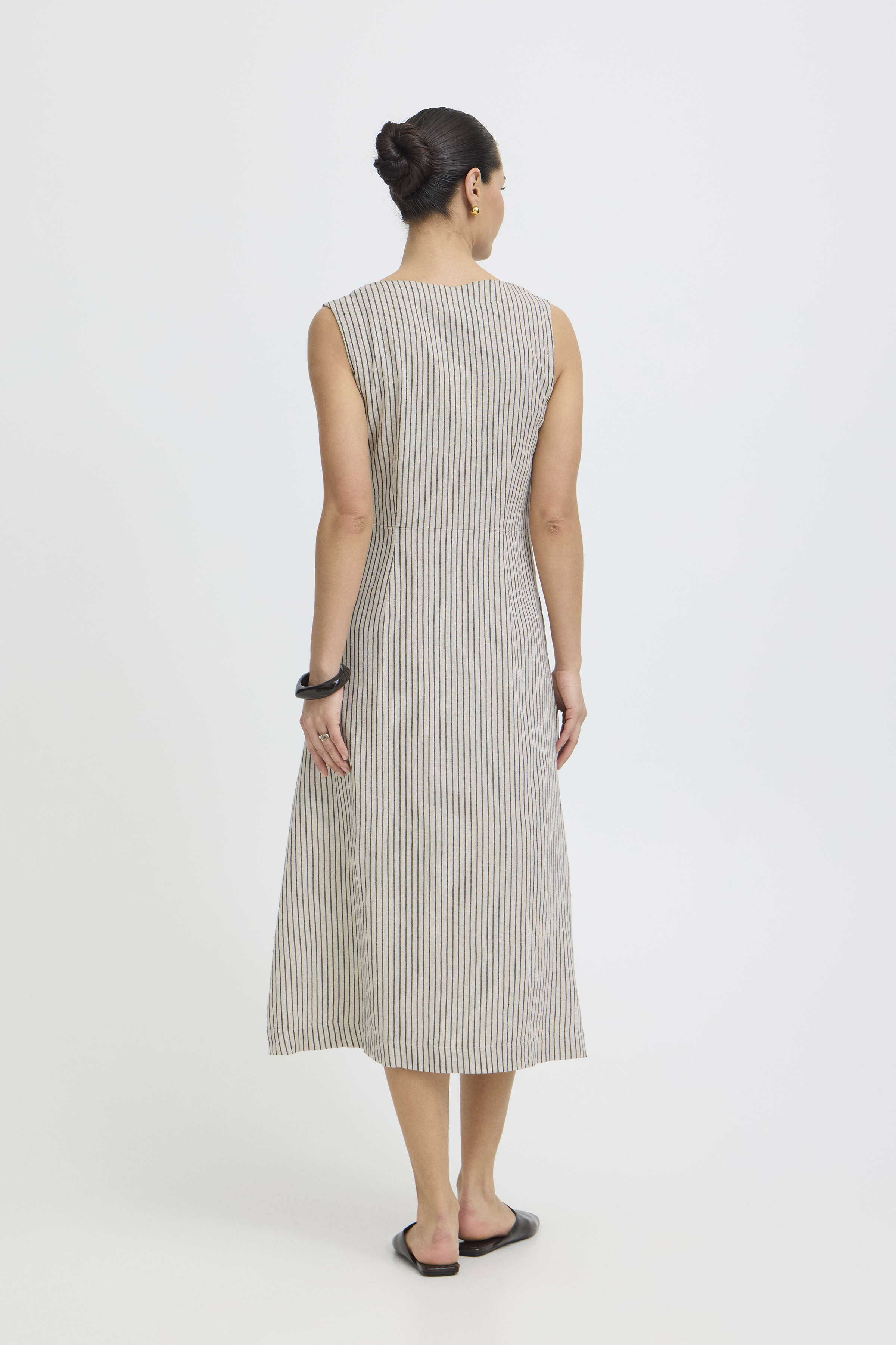 BYFALAKKA BUTTON DRESS 2 RAINY DAY STRIPE - 8