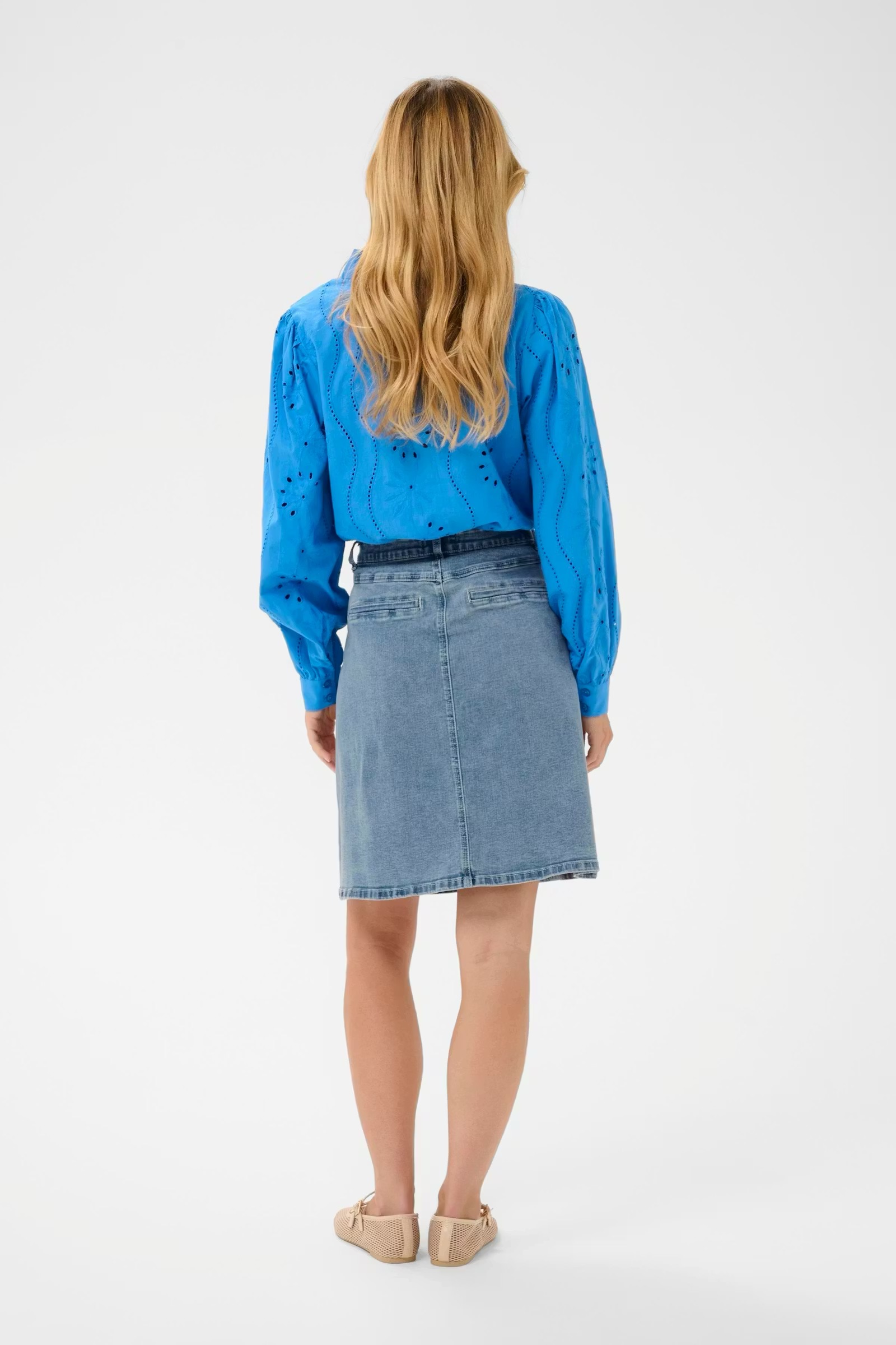 GRAZIE DENIM SKIRT - CREAM - 4