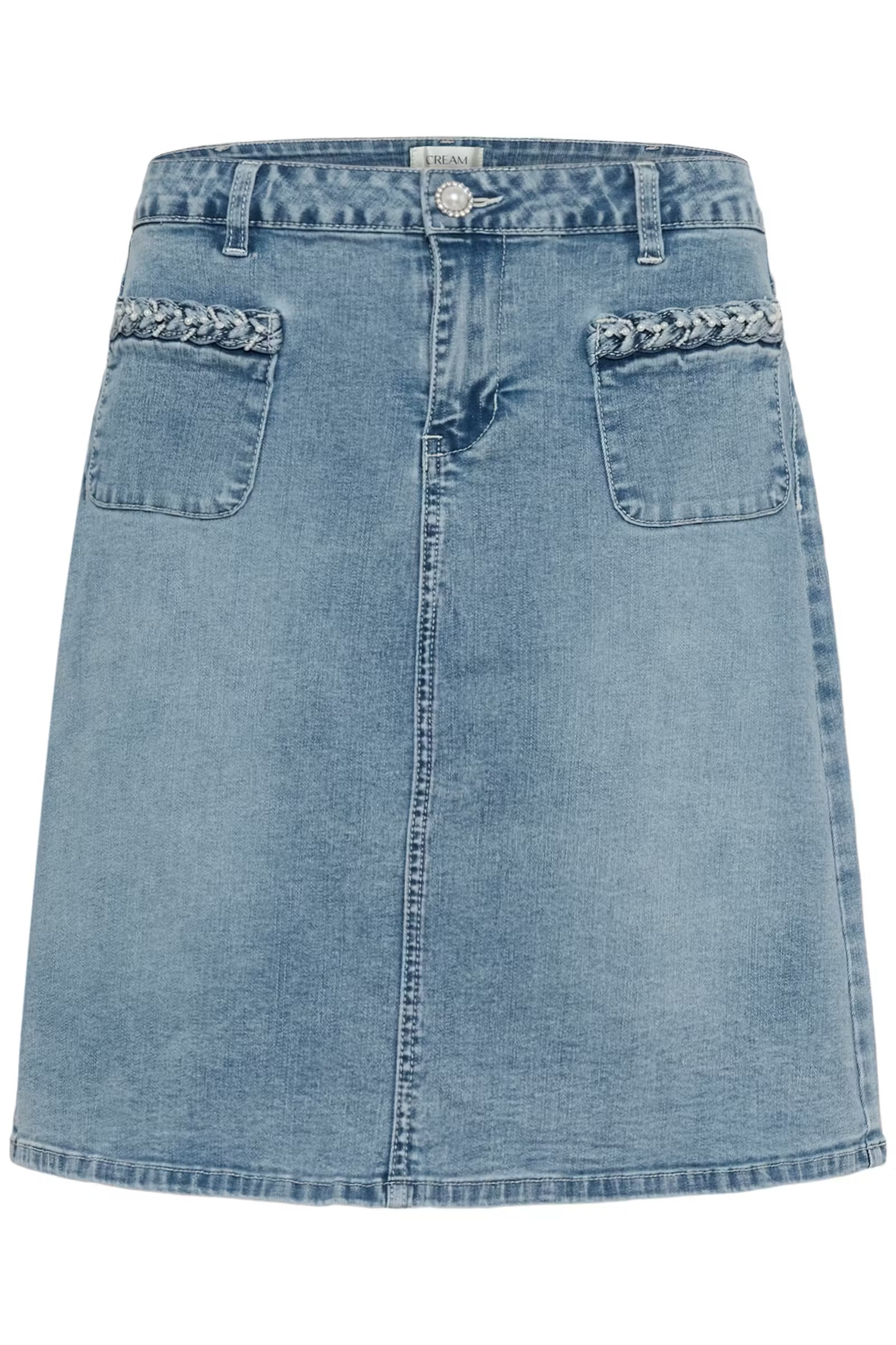 GRAZIE DENIM SKIRT - CREAM