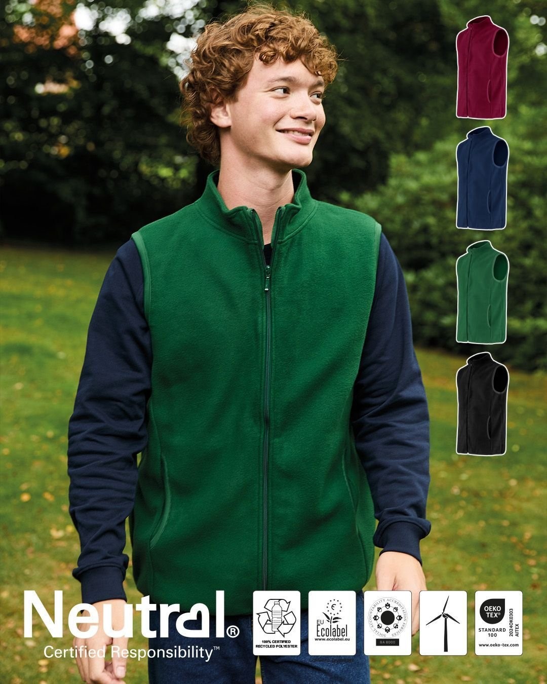 Recycled Fleece Väst - Neutral - 4 olika färger