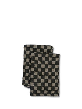 Sagaform /Byon Bomullsservett Checki, svart, 2-pack, 45x45 cm