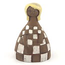 Ninnie Forsgren (1960s) Girl in a Checkered Dress 13 cm 