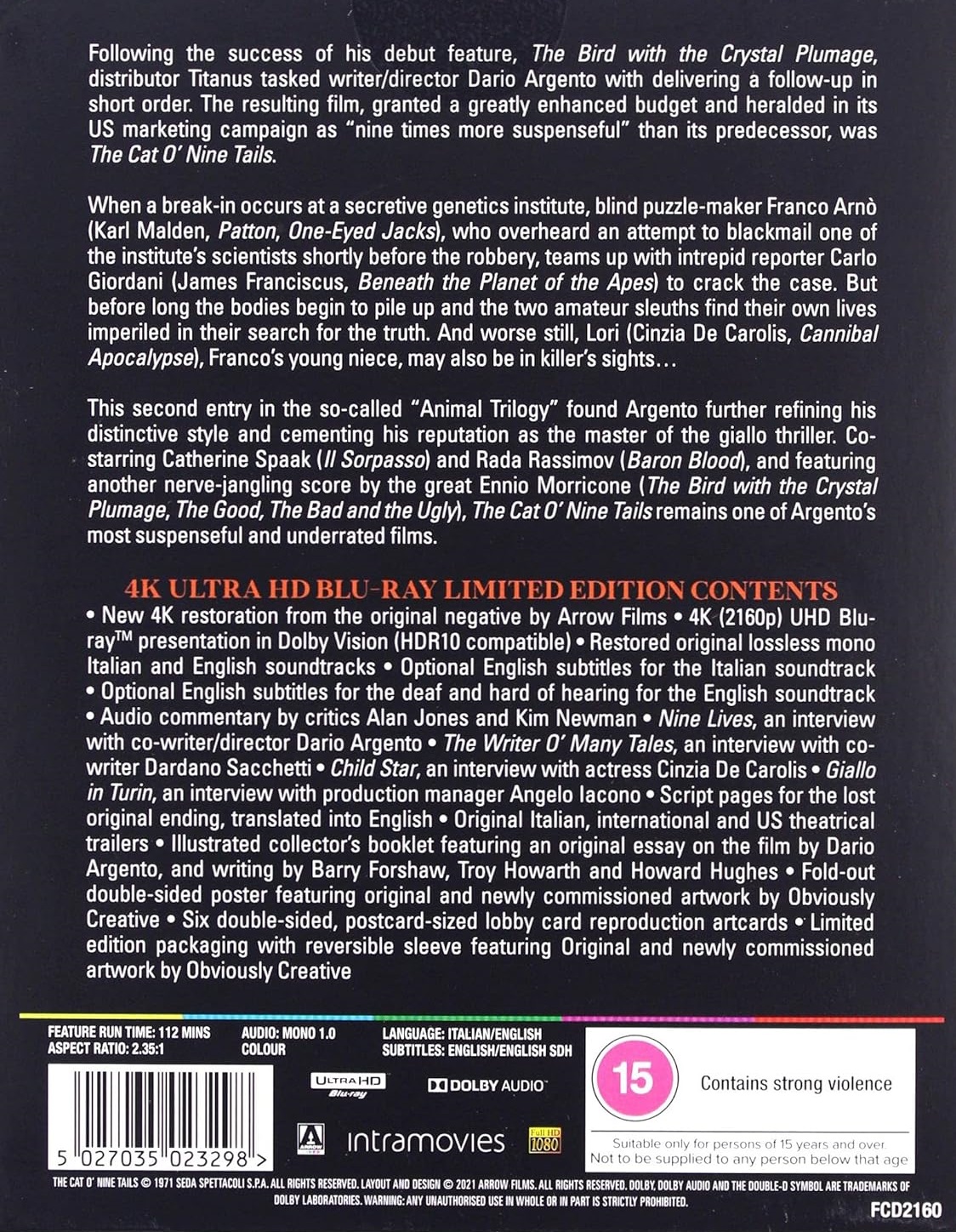 Cat O' Nine Tails (Limited Edition) (ej svensk text) (4K Ultra HD) - 2