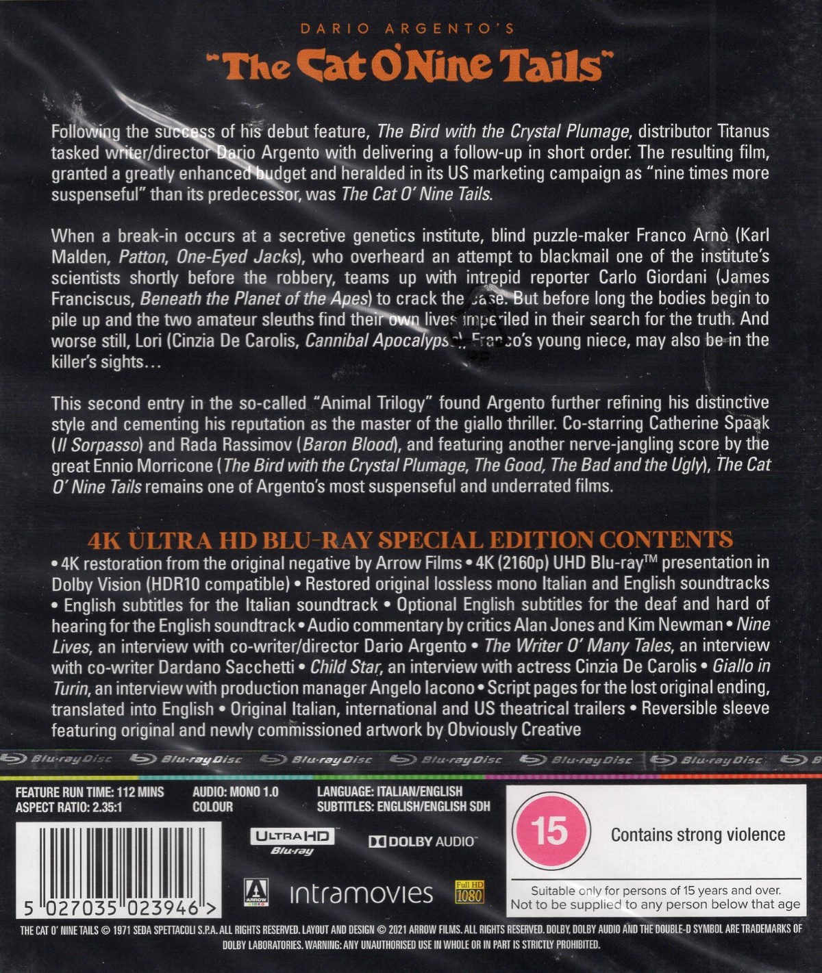 Cat O' Nine Tails (ej svensk text) (4K Ultra HD) - 2