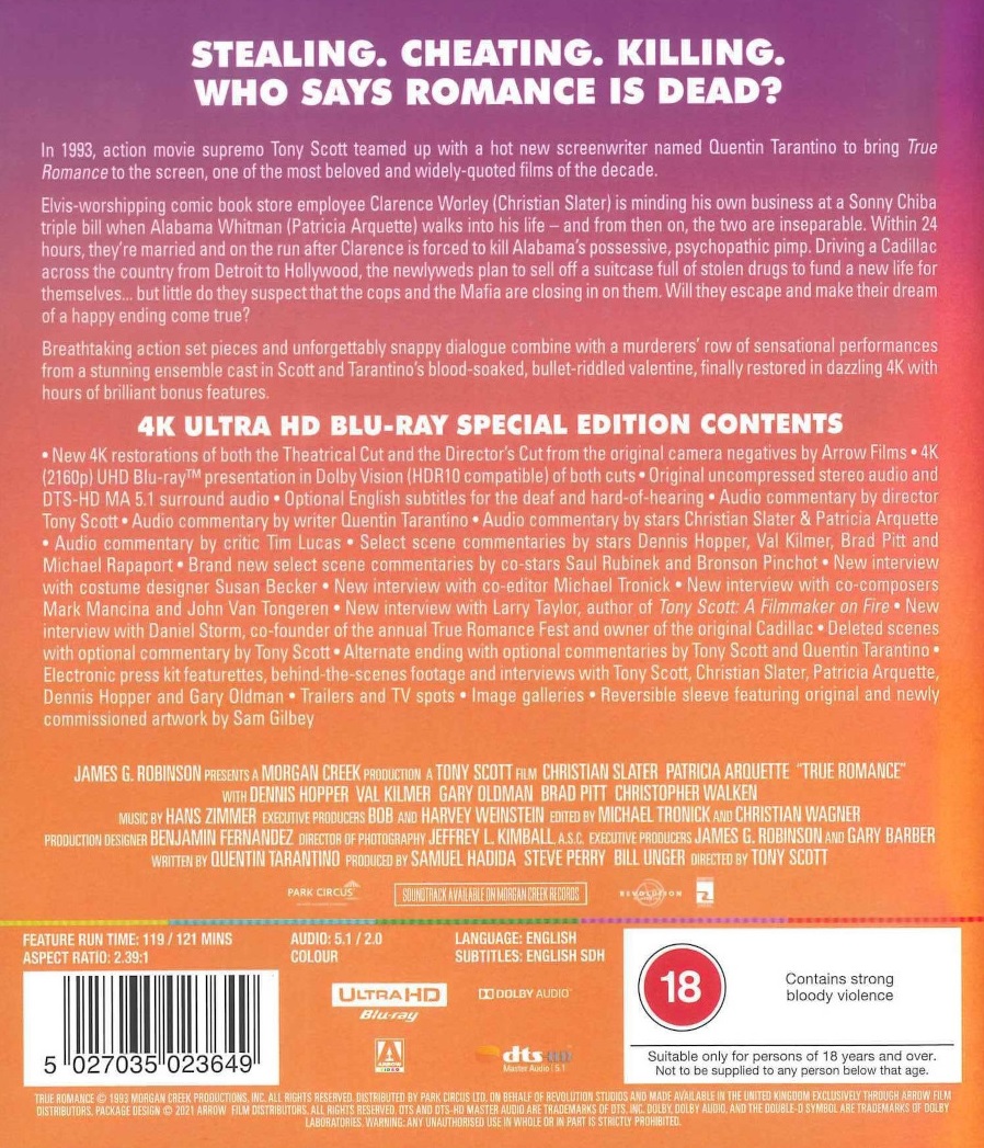True Romance (ej svensk text) (4K Ultra HD) - 2
