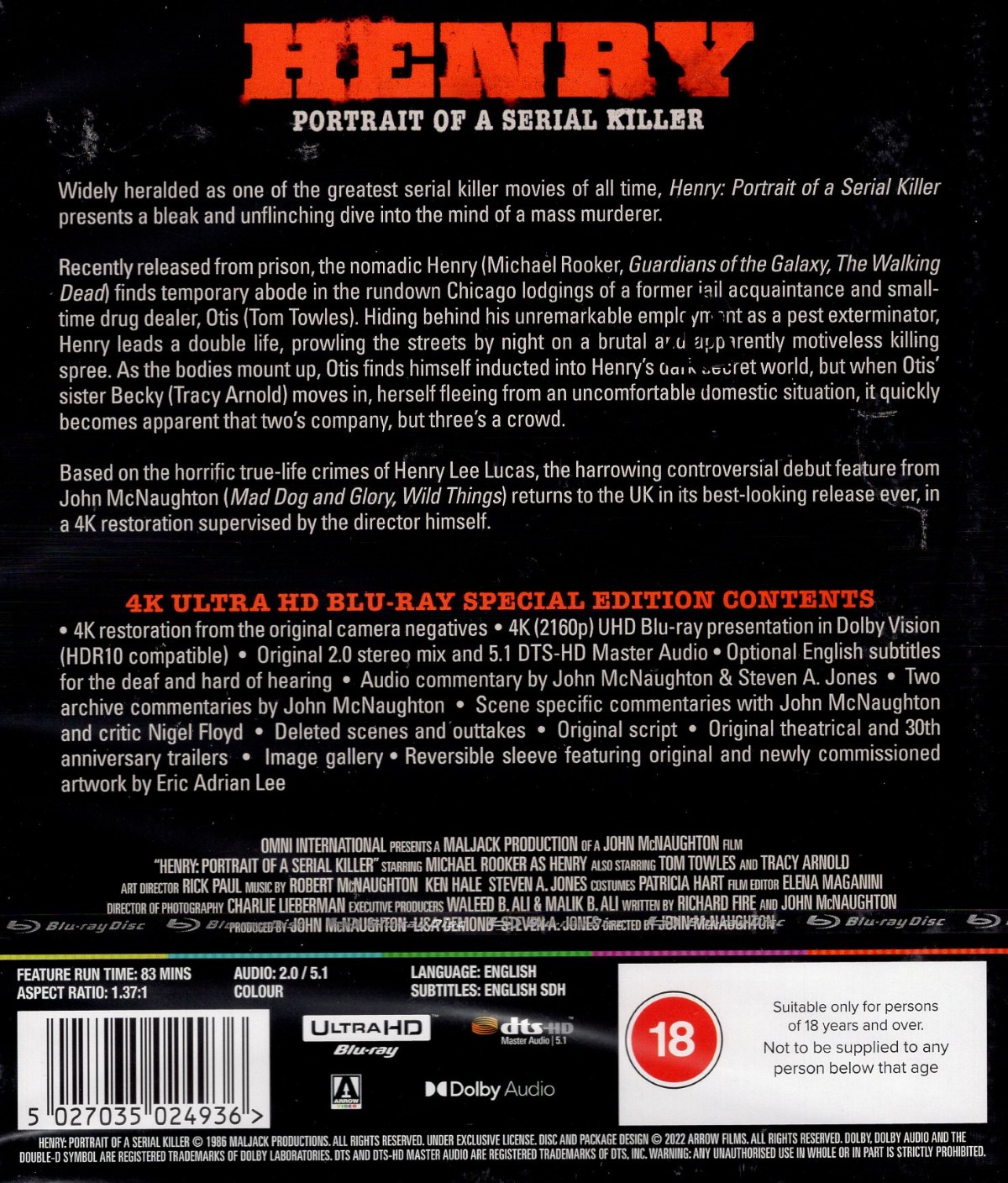 Henry - Portrait of A Serial Killer (ej svensk text) (4K Ultra HD) - 2