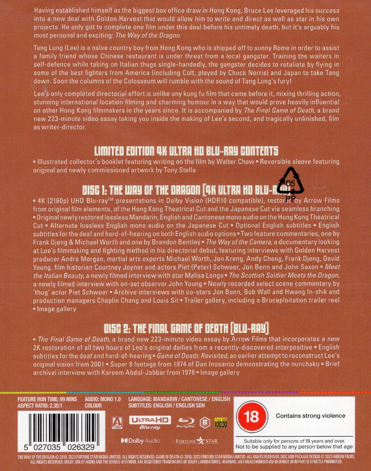 Way of the Dragon (Limited Edition) (ej svensk text) (4K Ultra HD + Blu-ray) - 2