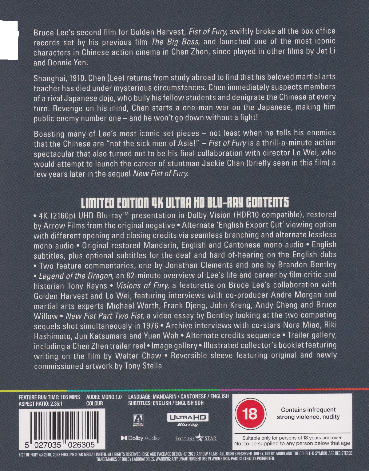 Fist of Fury (Limited Edition) (ej svensk text) (4K Ultra HD) - 2