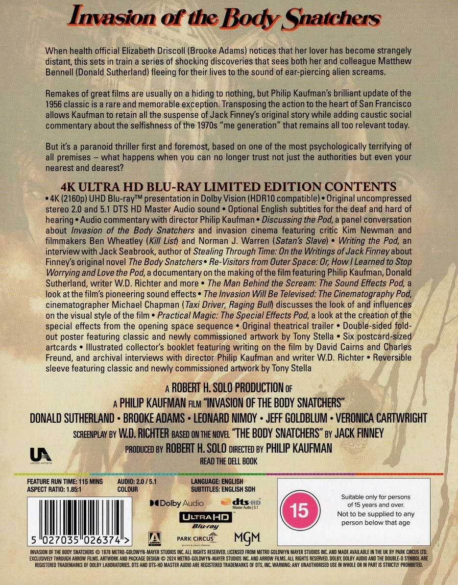 Invasion of the Body Snatchers (Limited Edition) (ej svensk text) (4K Ultra HD) - 2