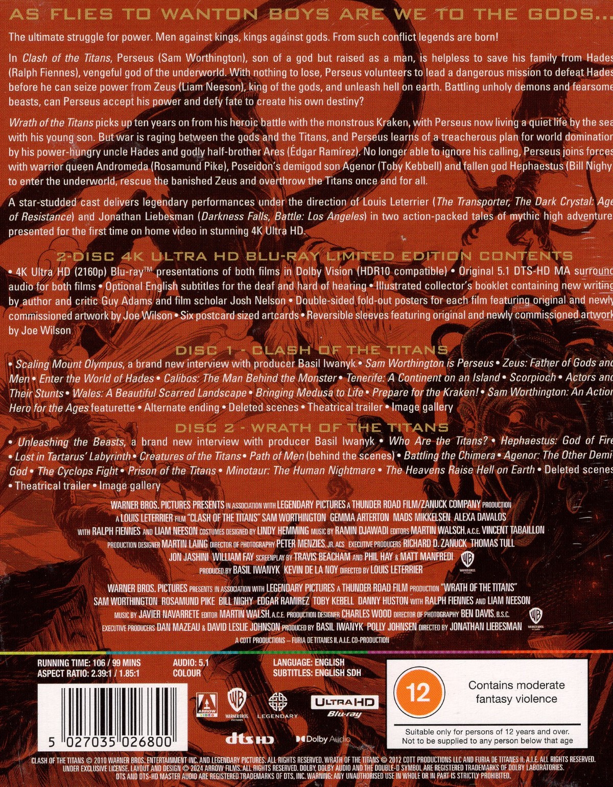 When Titans Rules the World: Clash of the Titans & Wrath of the Titans (Limited Edition) (ej svensk text) (4K Ultra HD) - 2