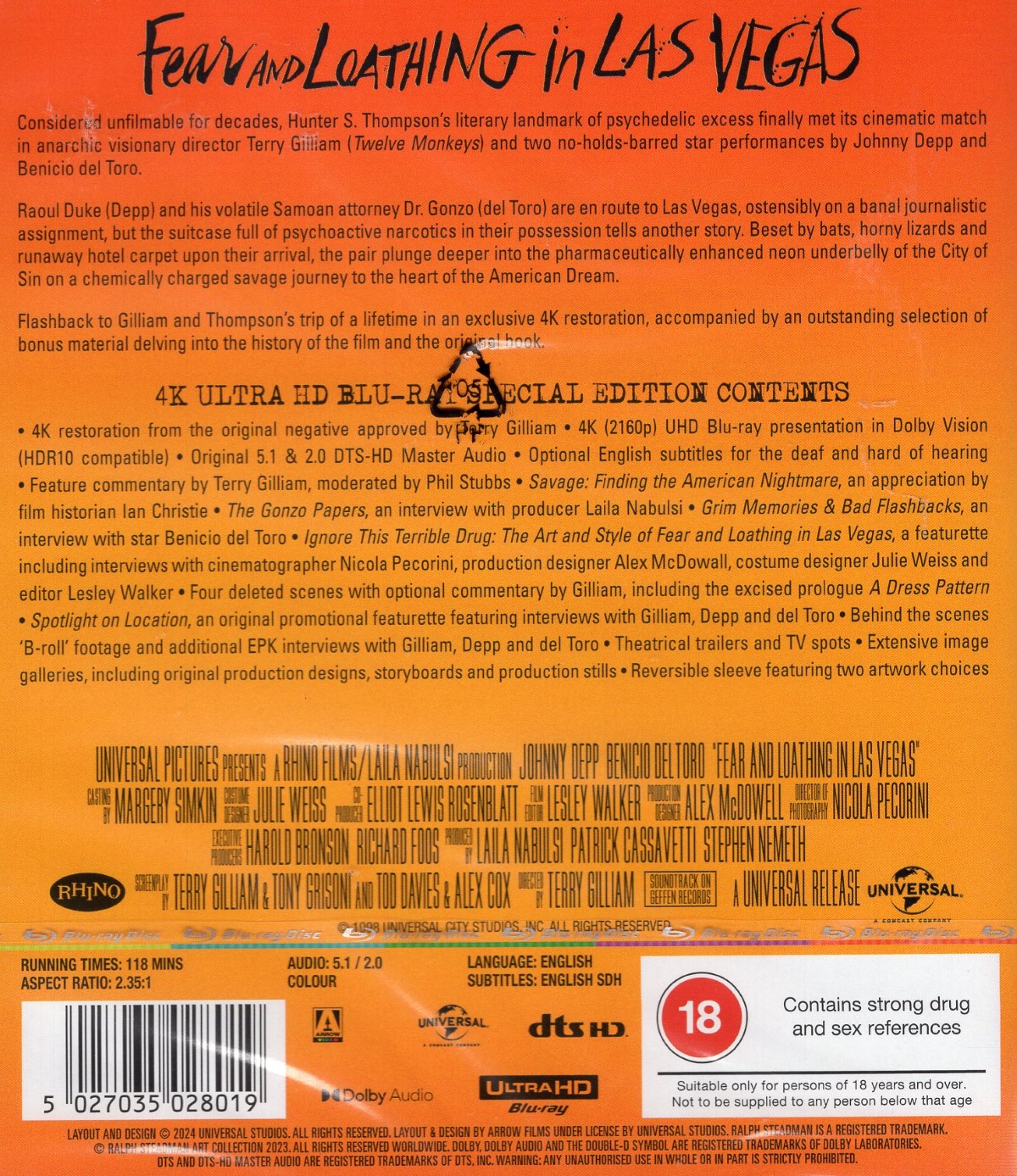 Fear And Loathing In Las Vegas (ej svensk text) (4K Ultra HD) - 2