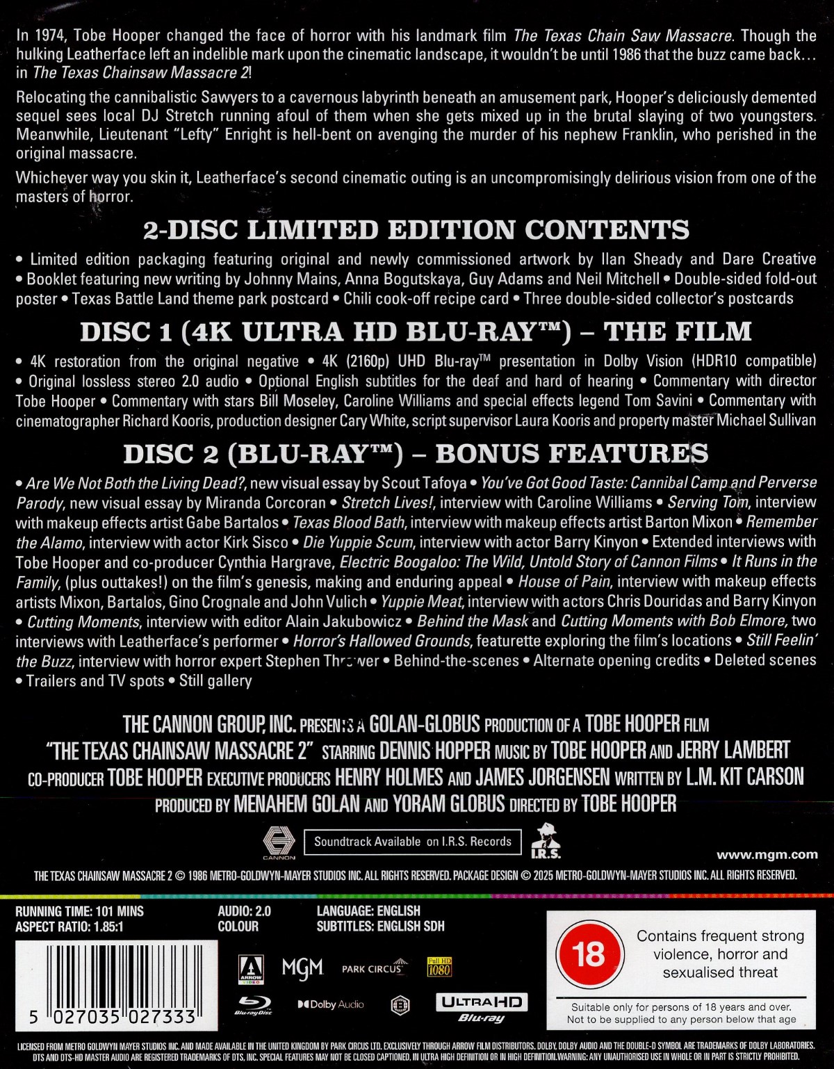 Texas Chainsaw Massacre 2 (Limited Edition) (ej svensk text) (4K Ultra HD) - 2
