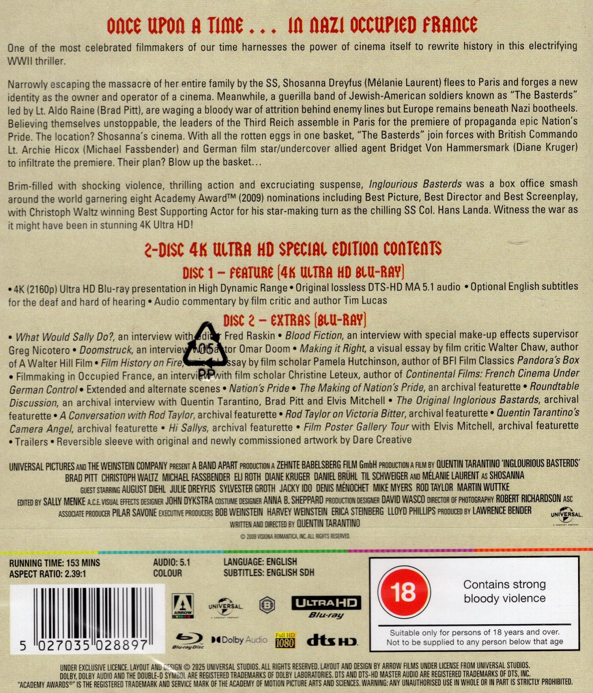 Inglourious Basterds (ej svensk text) (4K Ultra HD + Bonus Blu-ray) - 2