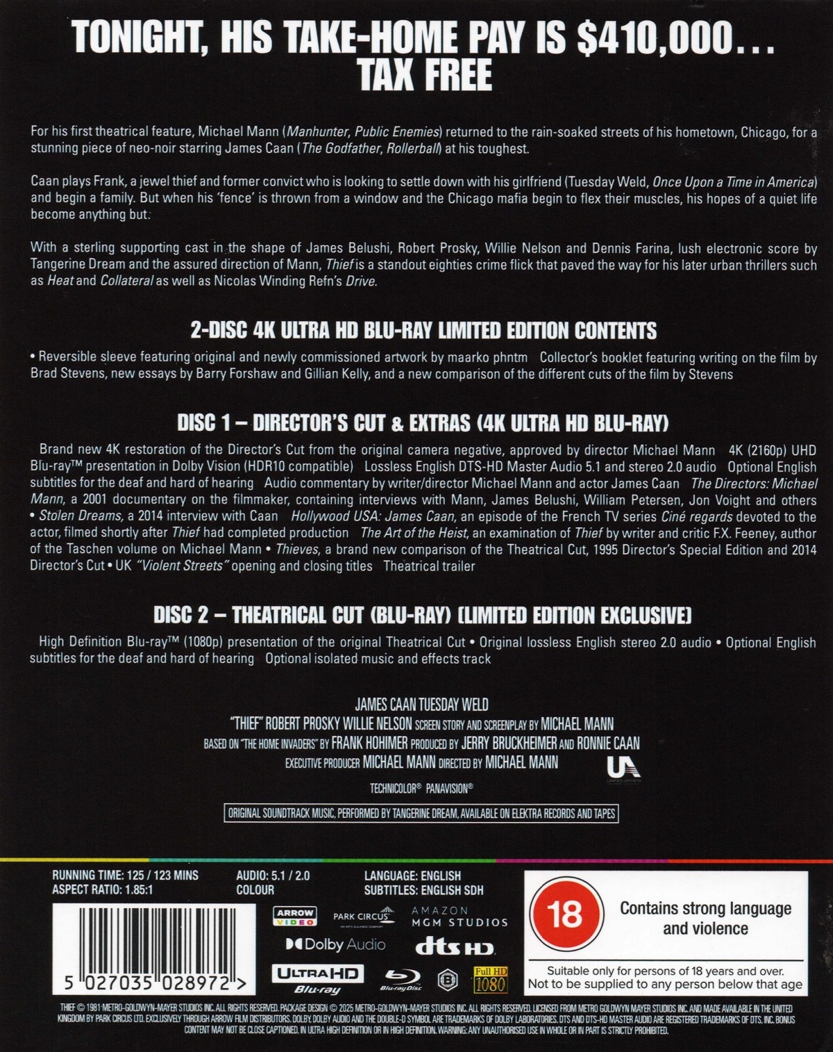 Thief (Limited Edition) (ej svensk text) (4K Ultra HD) - 2