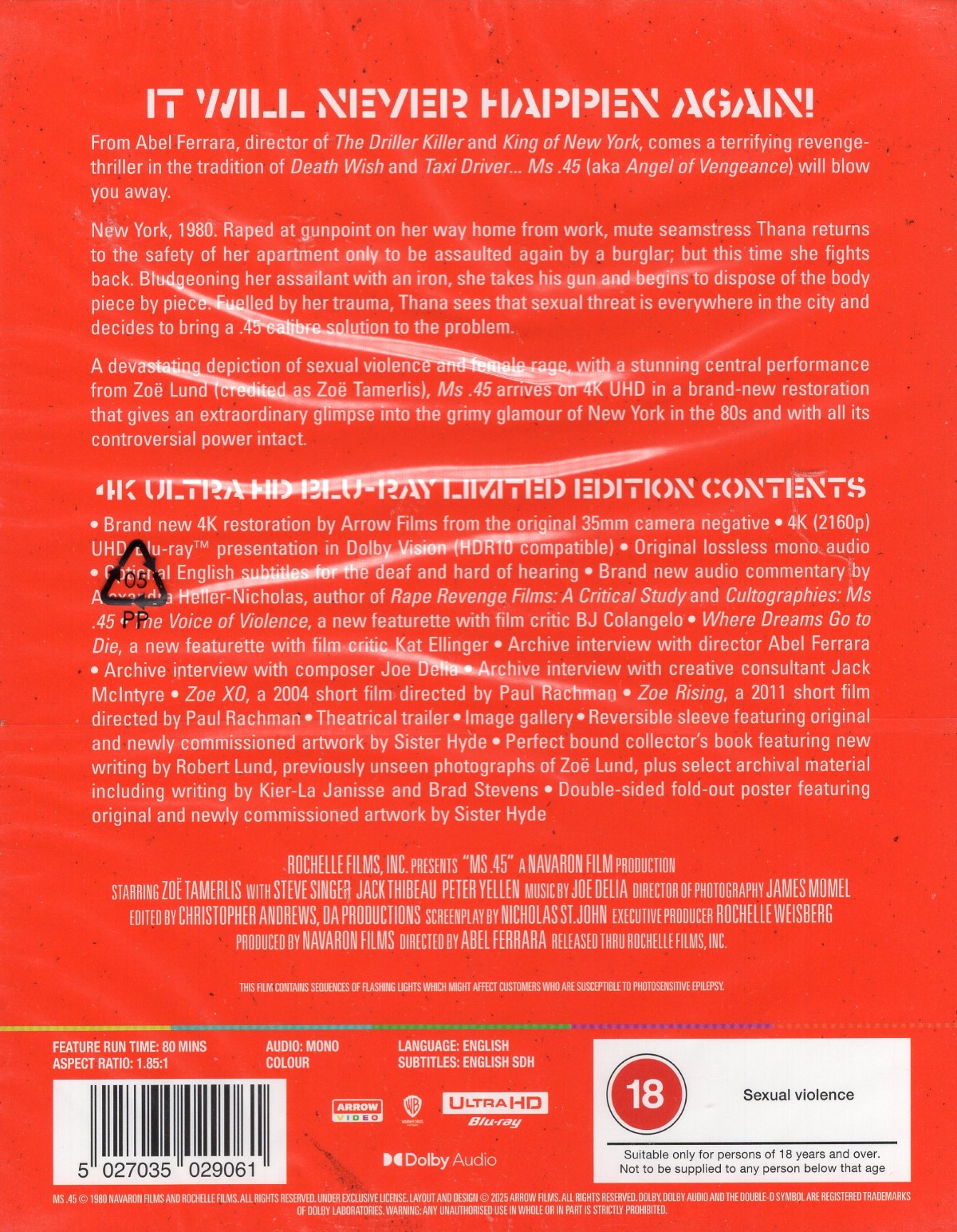 Ms .45 (Limited Edition) (ej svensk text) (4K Ultra HD) - 2