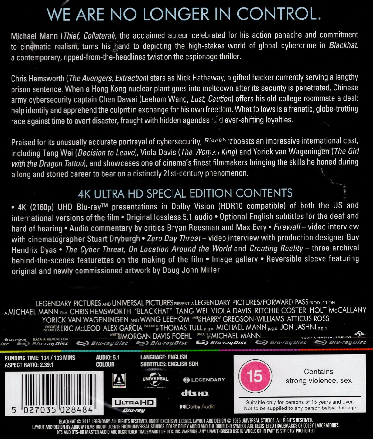 Blackhat (ej svensk text) (4K Ultra HD) - 2