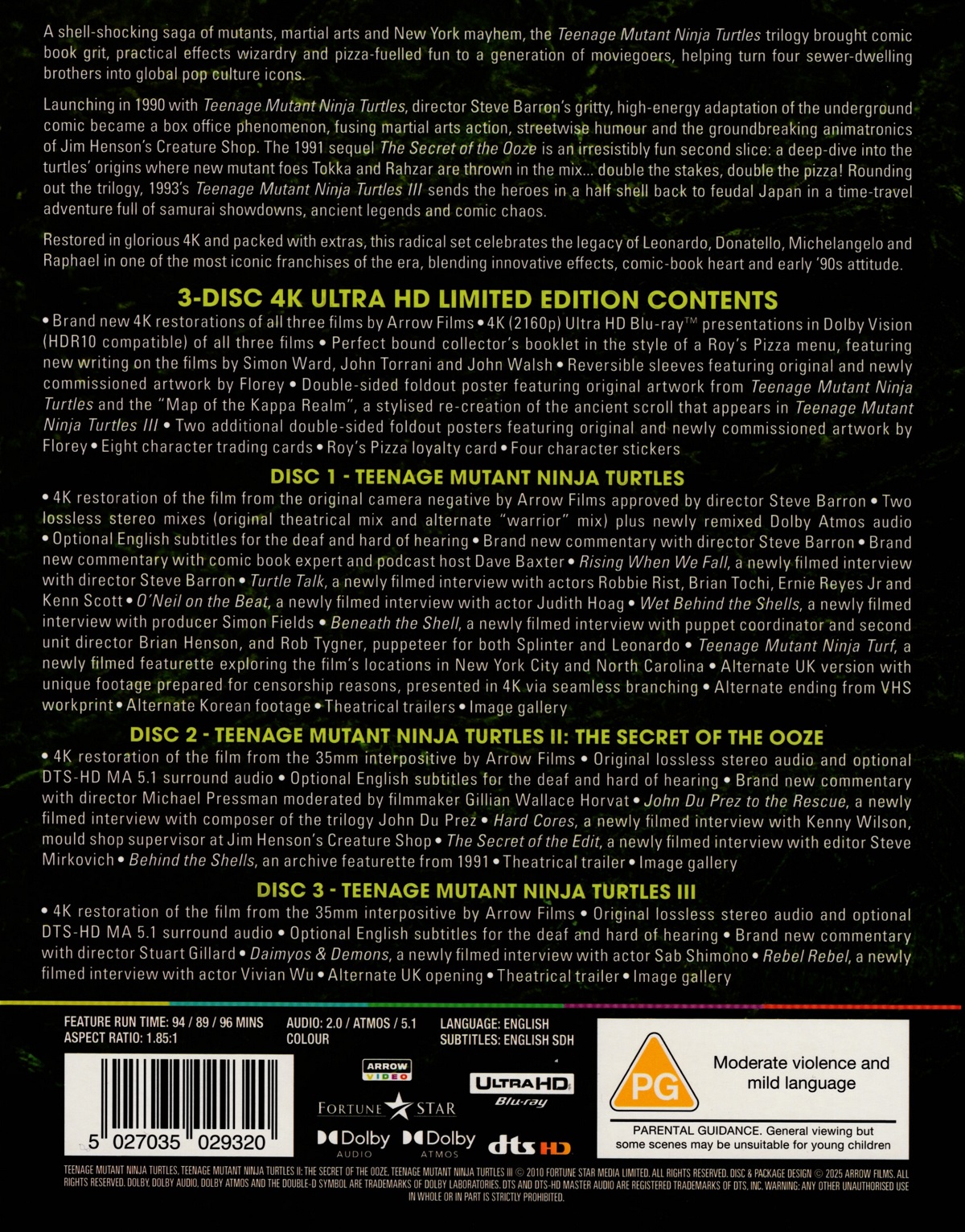 Teenage Mutant Ninja Turtles: Trilogy (Limited Edition) (ej svensk text) (4K Ultra HD) - 2