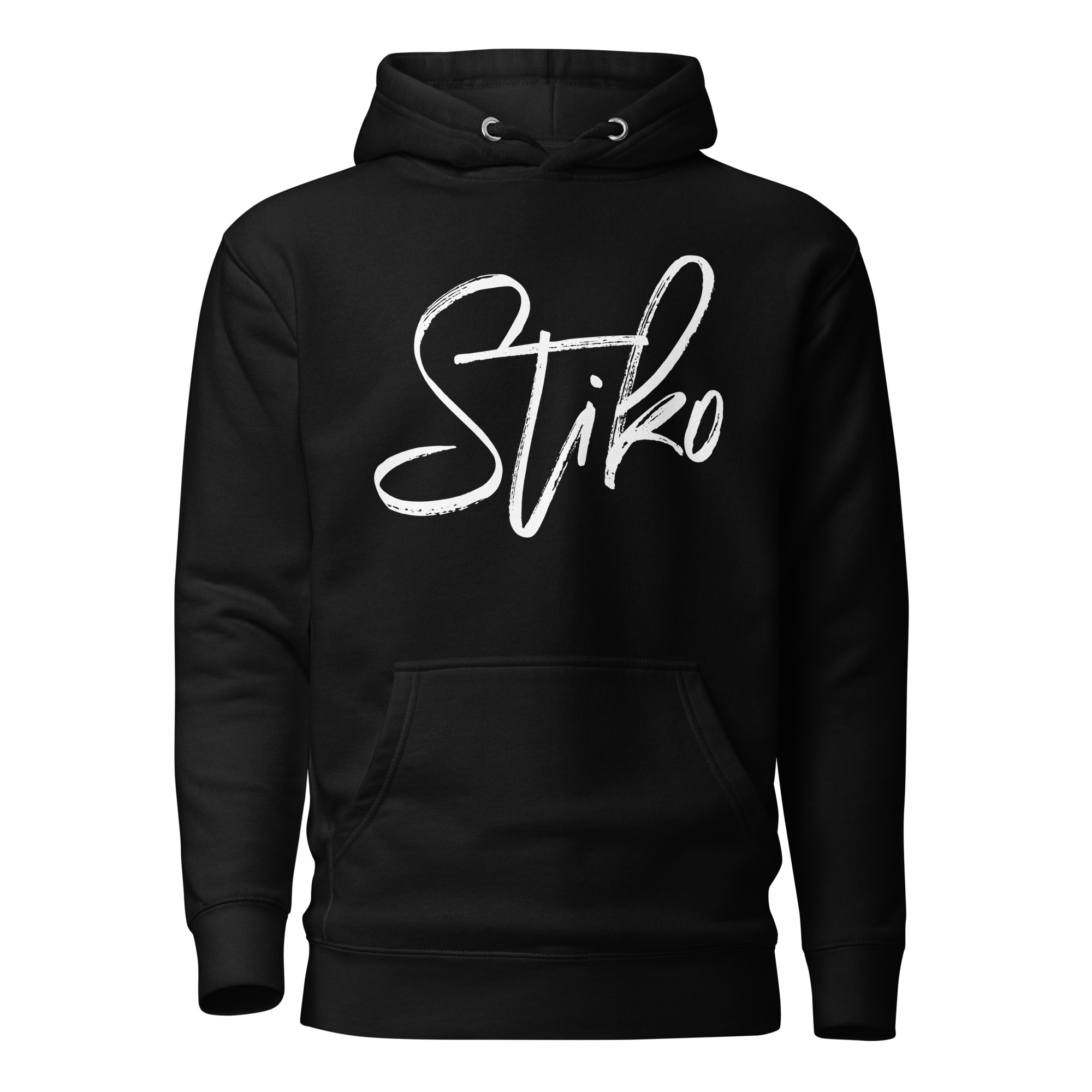 Mjuk premiumhoodie med med vit Stiko-logga på bröstet. Dubbelfodrad huva med dragsnöre och praktisk framficka. Finns i storlekarna S–3XL. Material: 65 % bomull, 35 % polyester. Material: 65 % bomull, 35 % polyester.