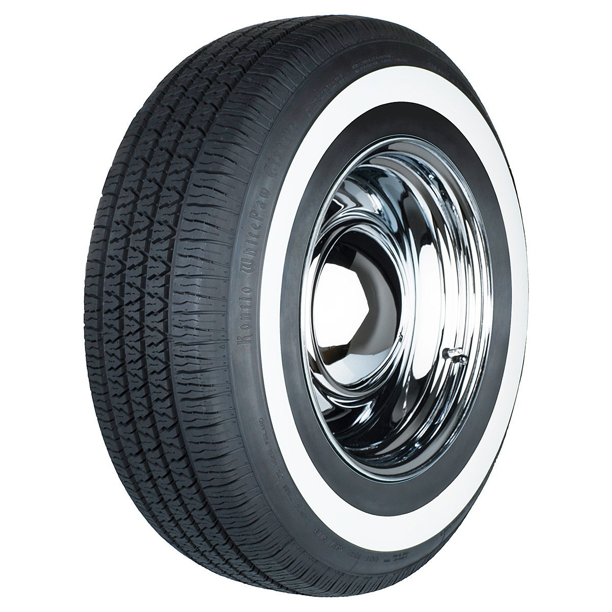 185/80 R13 90S | 1½" | 40mm | Kontio WhitePaw Classic Whitewall