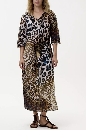 One Season - Long Poppy Lipari Cotton Leopard