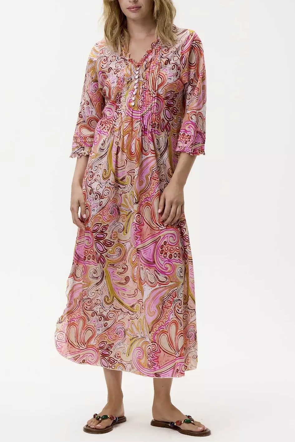 One Season - Long Poppy Muscat Cotton Multi Swirl - 3