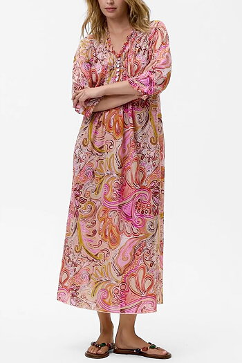 One Season - Long Poppy Muscat Cotton Multi Swirl