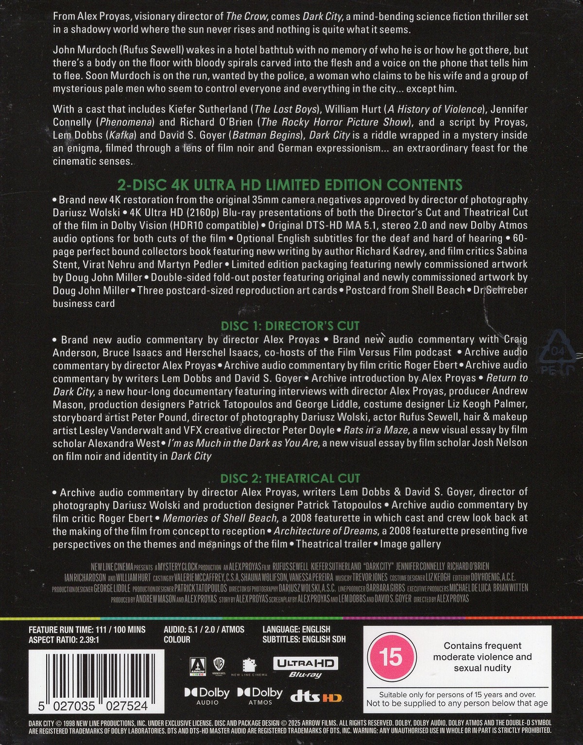 Dark City (Limited Edition) (ej svensk text) (4K Ultra HD) - 2